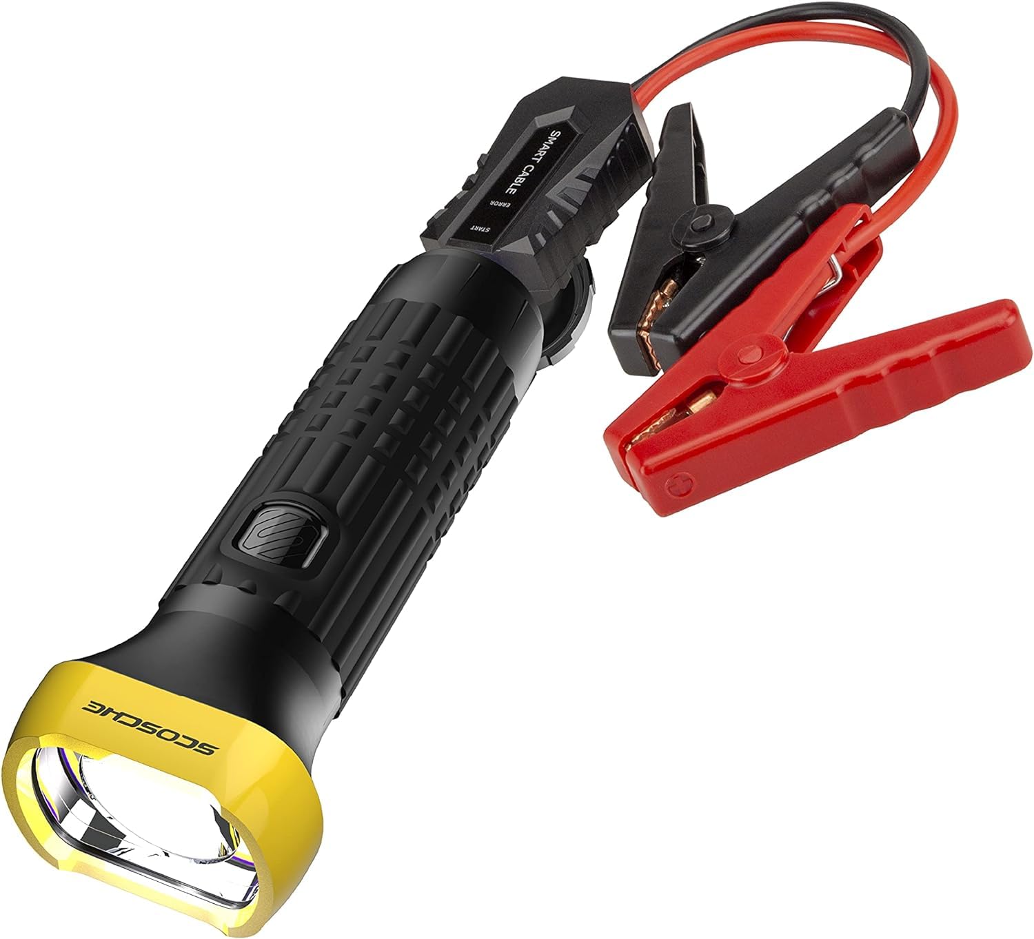 Scosche PBJF600 PowerUp 600 Torch - 300 Lumen LED Flashlight & 600A Portable Car Jump Starter with USB Port for 8-Cylinder & Diesel Vehicles - Emergency Roadside Kit, Camping, Power Outages