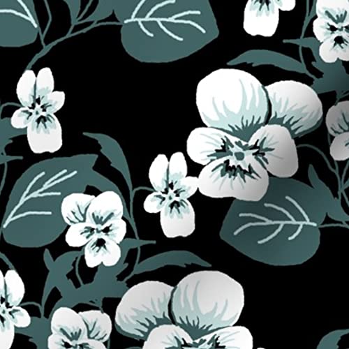 Printed Denim Fabric by The Yard - Violet Floral for Home Decor & Upholstery | DIY Projects & Sewing