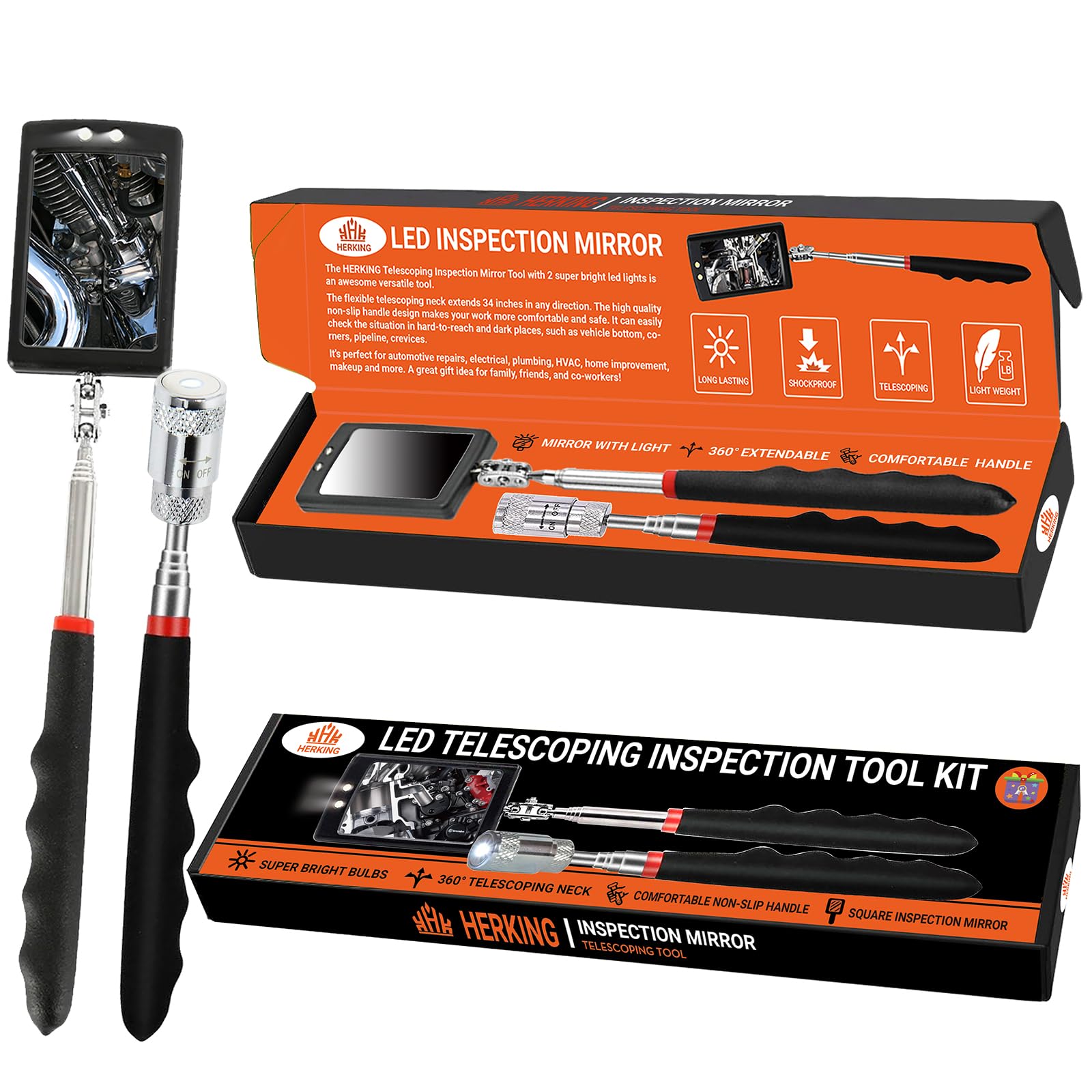 Magnetic Pickup Tool with Telescoping Handle & Inspection Mirror - Perfect Father's Day, Birthday Gift for Men, Dad, Husband, Boyfriend | Garage, Workshop, DIY & Auto Repair Essential