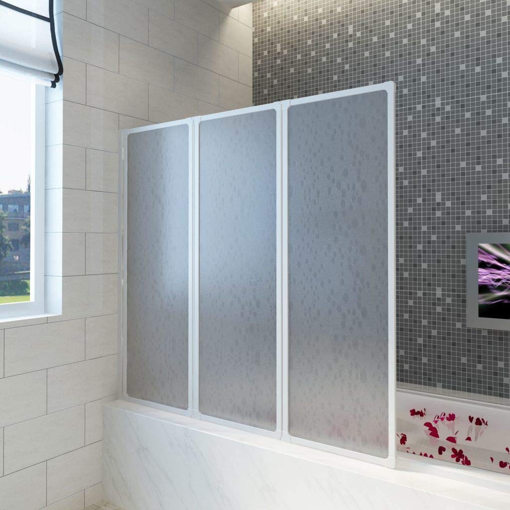 Foldable Shower Bath Screen - 3-Panel Aluminum Folding Bath Tub Enclosure (117 x 120 cm) - Waterproof & Space-Saving for Small Bathrooms - Perfect for Modern Homes & Apartments