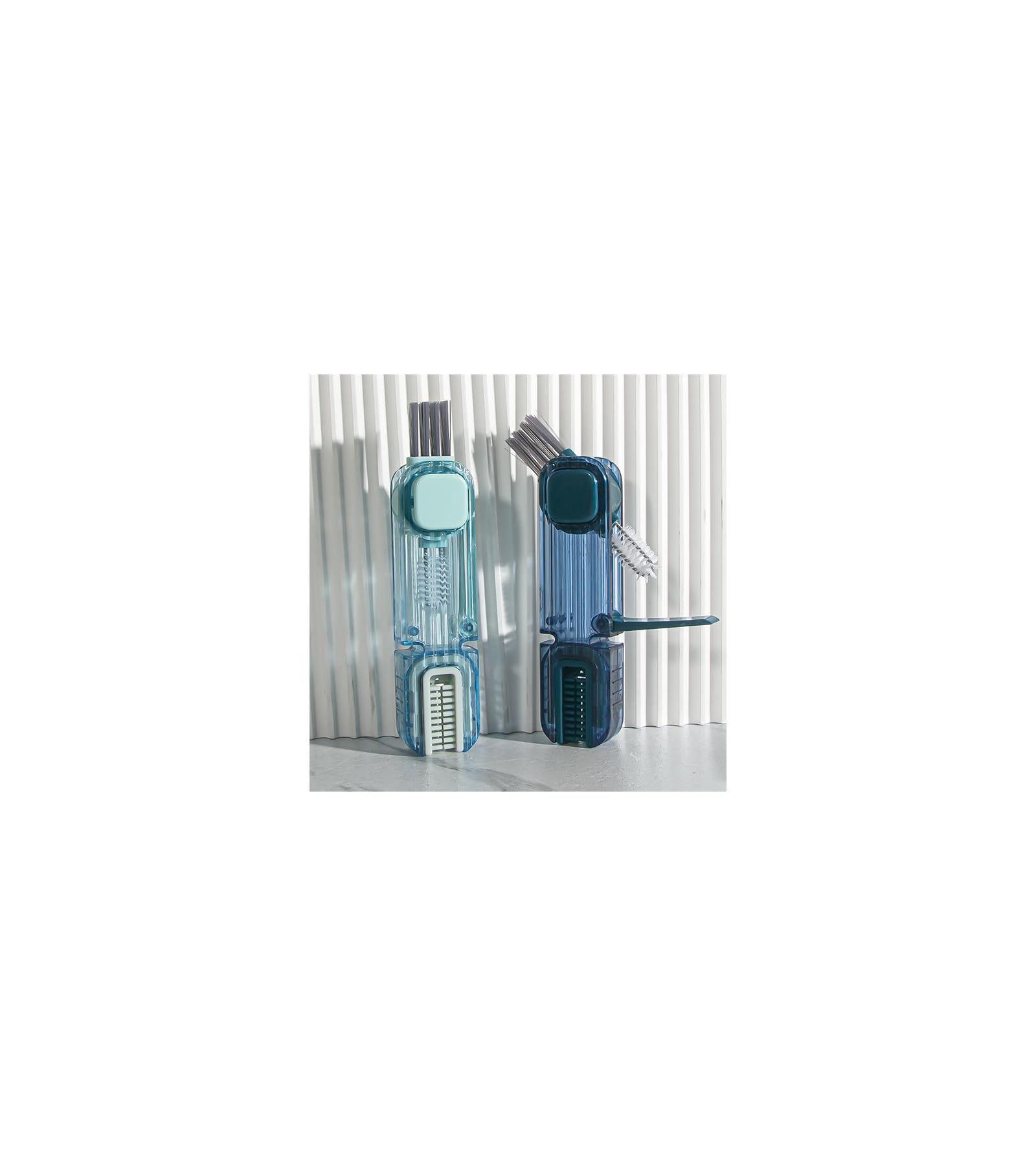 4-in-1 Silicone Bottle Gap Cleaner - 2PCs Multifunctional Kitchen Brush for Cups, Nipples & Lids - Home Cleaning Tools