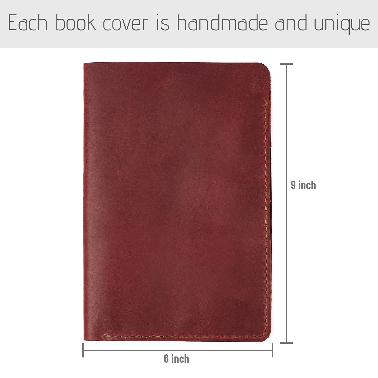 Handmade Soft Leather Notebook Cover for A5 Moleskine & Hardcover Notebooks - 8.3