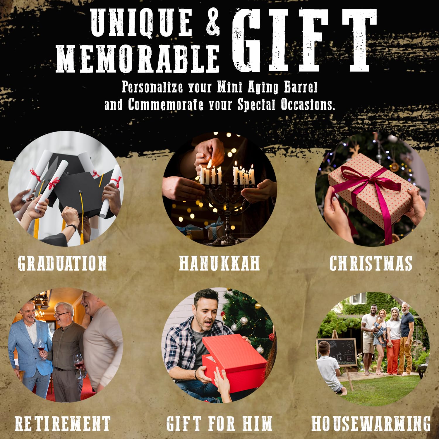Personalized Mini Oak Aging Barrel Kit - 10L Whiskey, Wine, Scotch & Bourbon Barrel with Custom Engraving - Perfect for Home Brewers, Distillers & Wine Makers - Ideal Gift for Men - Great for Home Bars, Man Caves & Whiskey Tasting Events