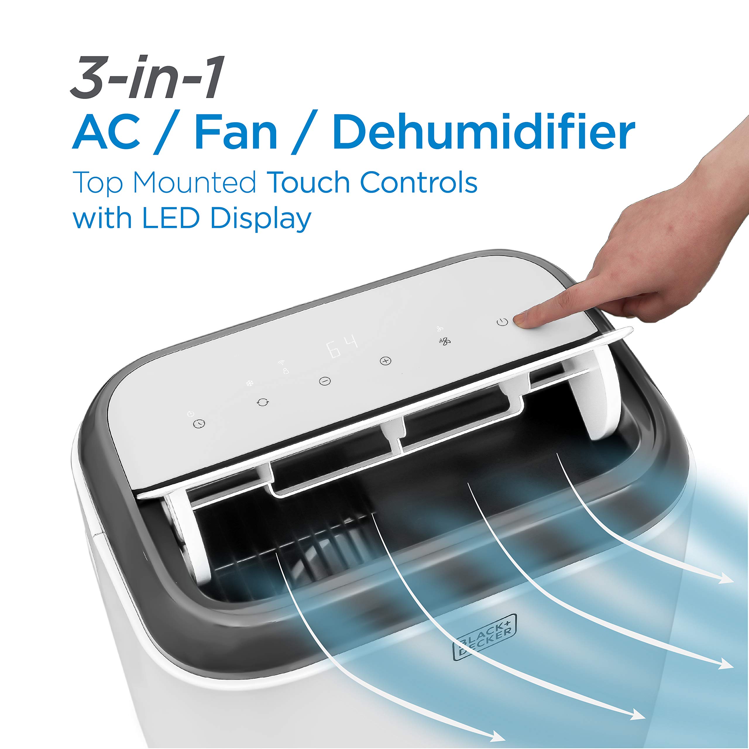 BLACK+DECKER Portable Air Conditioner - 8,000 BTU Compact Cooling Unit with Remote Control & Energy Saving Mode | Perfect for Bedrooms, Offices & Small Spaces