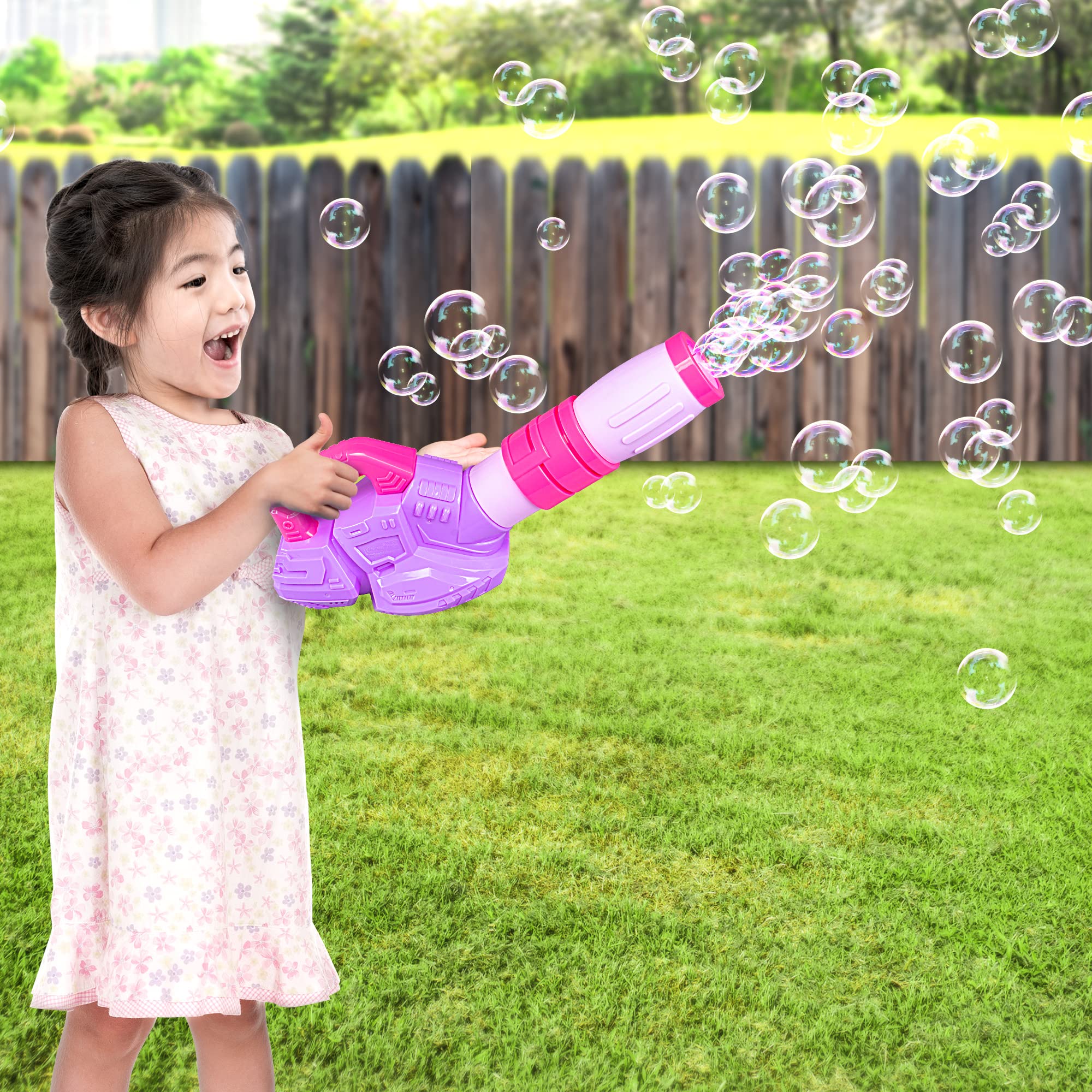 ArtCreativity Bubble Lawn Mower & Leaf Blower Set - 10 Pack Pink & Purple Bubble Machine Outdoor Toys for Toddlers Age 1-3 | Summer Backyard Fun, Birthday Gifts for Girls & Boys | Perfect for Garden Play, Park Outings & Outdoor Parties
