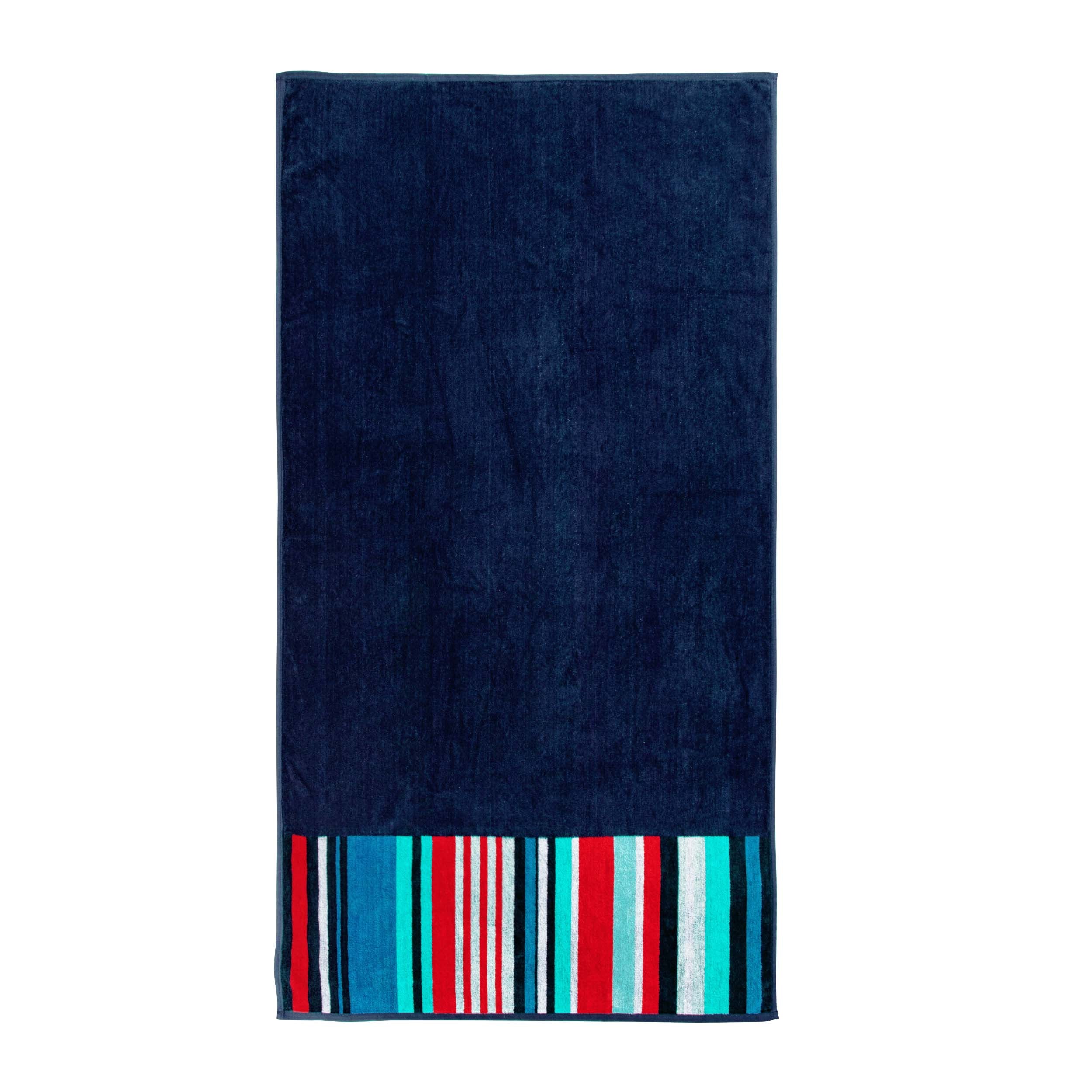 Nautical Stripe Egyptian Cotton Oversized 2-Piece Beach Towel Set | Soft & Absorbent Bath Towels for Pool, Beach, Gym & Spa | Luxury Bath Sheet Set for Summer Vacation & Outdoor Activities