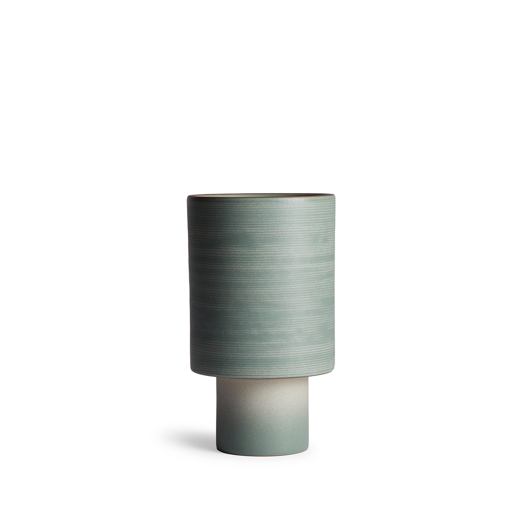 Stackable Small Table Lamp in Oat and Penny Green - Modern Bedside & Desk Lighting for Home Office, Living Room, and Dorm Decor