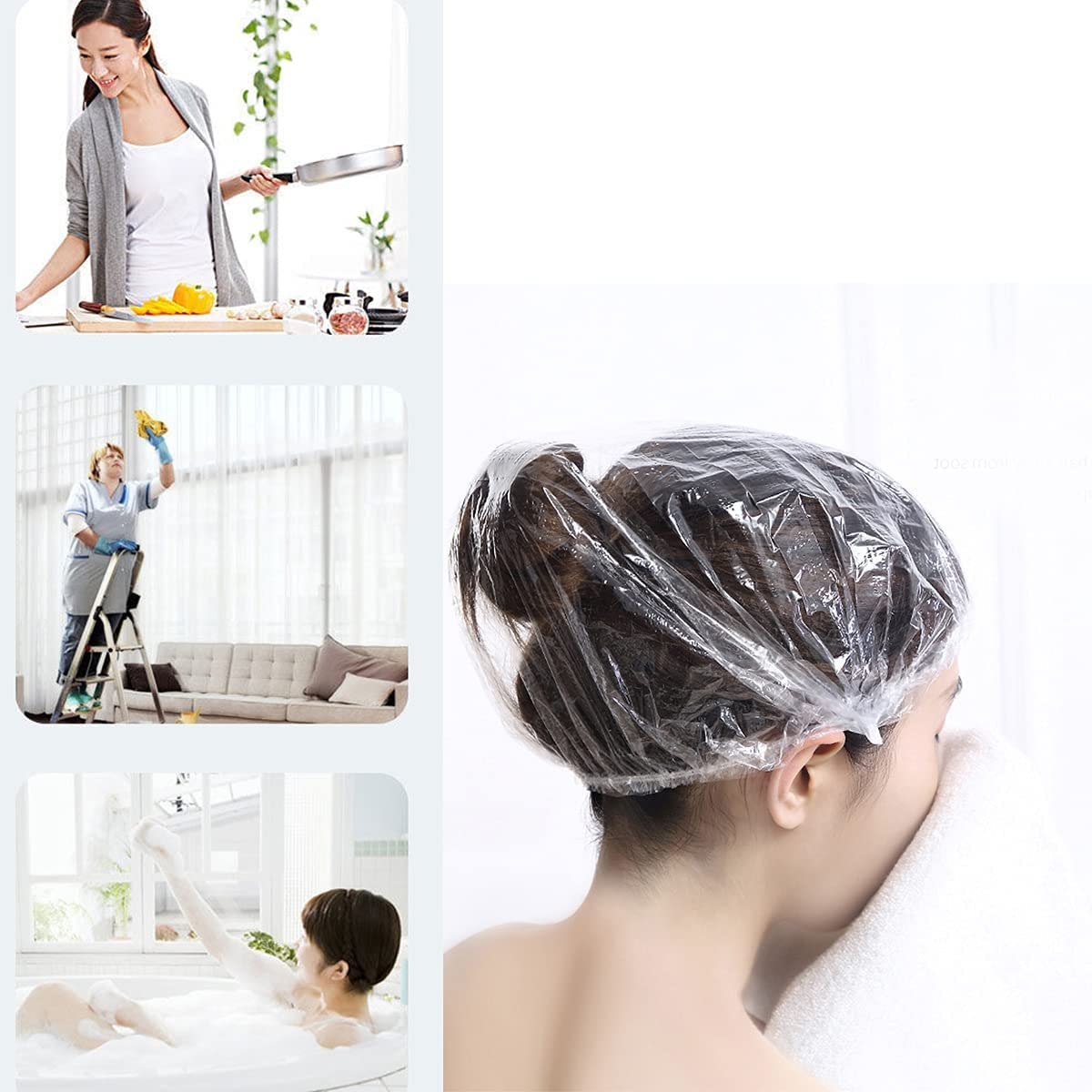 Glan Disposable Shower Caps 20 Pack - Extra Large Thick Waterproof Hair Bath Caps for Women, Individually Wrapped - Perfect for Hotels, Spas, Hair Salons & Home Use - Keep Hair Dry During Showers, Swimming & Beauty Treatments