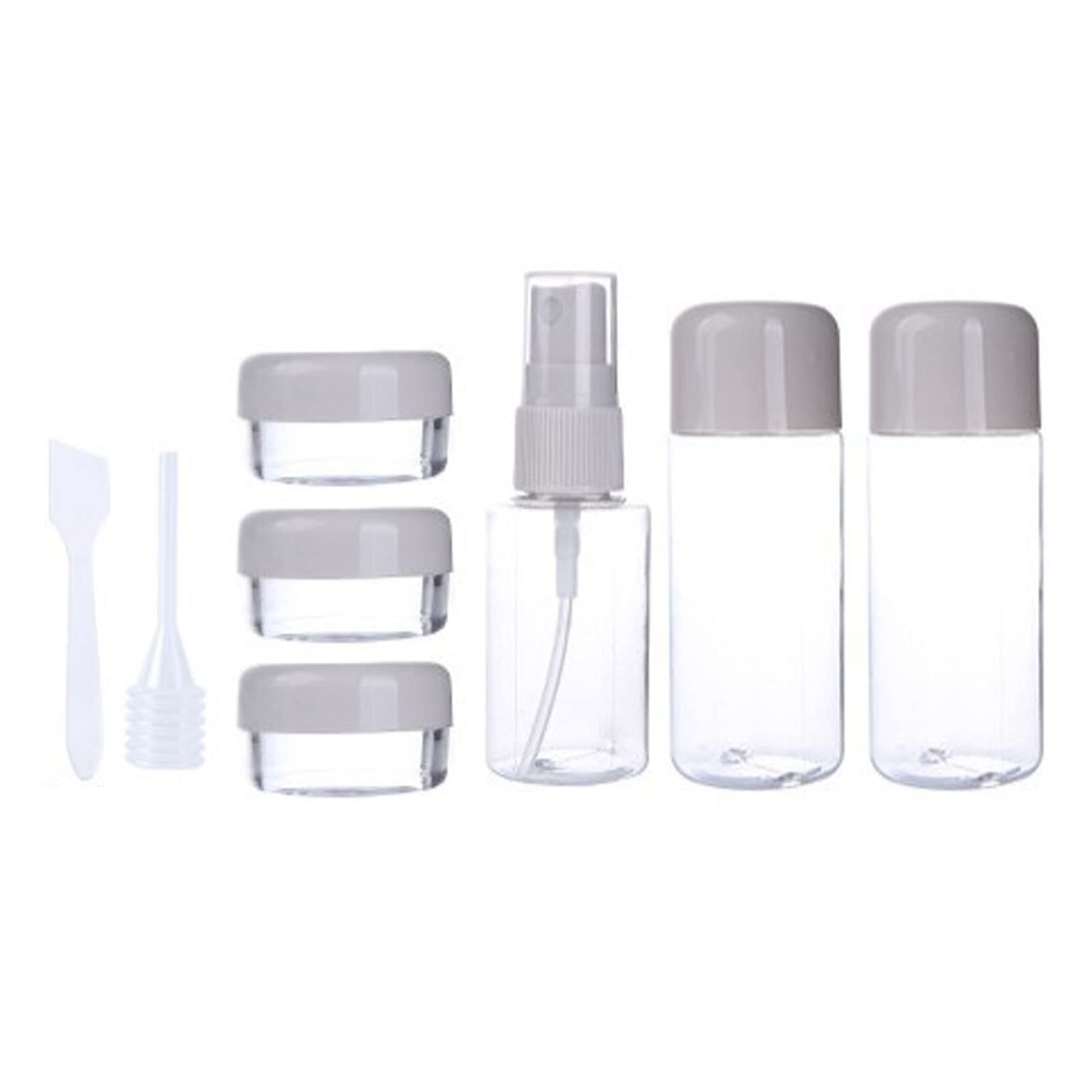 8PCS Travel Bottles Set for Toiletries - Leak Proof Refillable Cosmetic Containers for Lotion, Cream & Liquid | Portable Transparent Toiletry Bottles | Perfect for Air Travel, Gym & Vacation Essentials