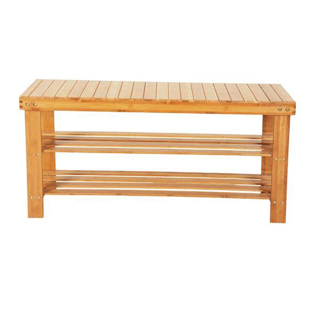 Premium 3-Tier Bamboo Shoe Rack Bench - Space-Saving Shoe Storage Organizer with Wood Finish - Perfect for Entryway, Hallway, Bathroom & Living Room Organization - Sturdy Shoe Shelf for Home & Office Use