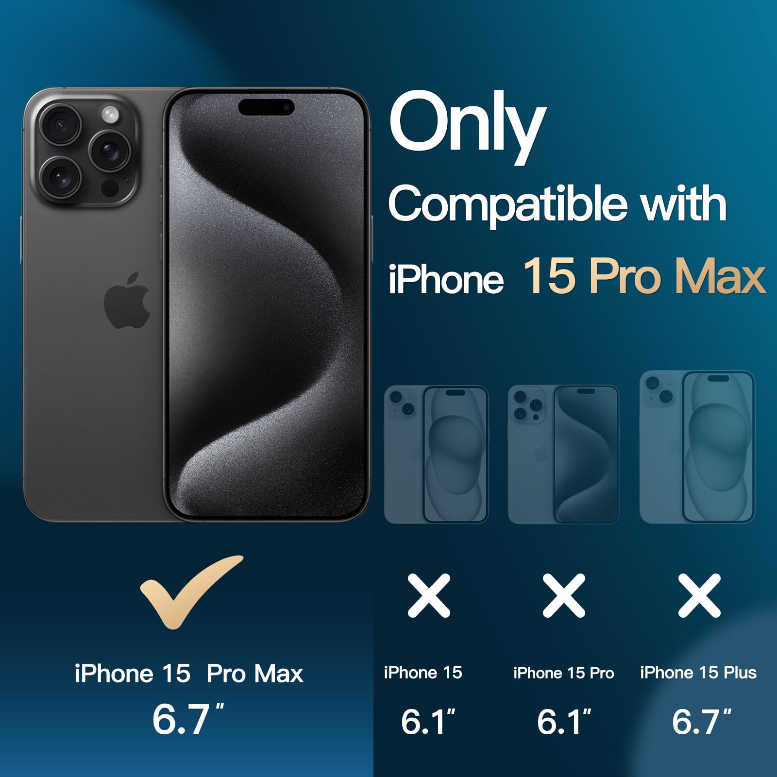 JETech 3 in 1 Protective Case for iPhone 15 Pro Max 6.7-Inch with 2 Pack Tempered Glass Screen Protectors - Shockproof, Anti-Yellowing Bumper Phone Cover (Black) | Perfect for Outdoor Activities, Travel & Daily Use