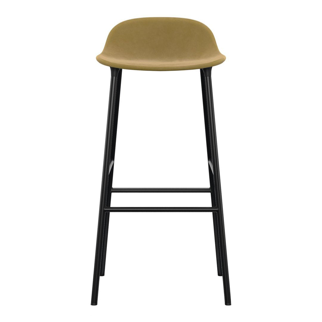 Modern Form Bar Stool with Metal Legs & Upholstered Seat - Perfect for Kitchen Islands, Home Bars & Commercial Use