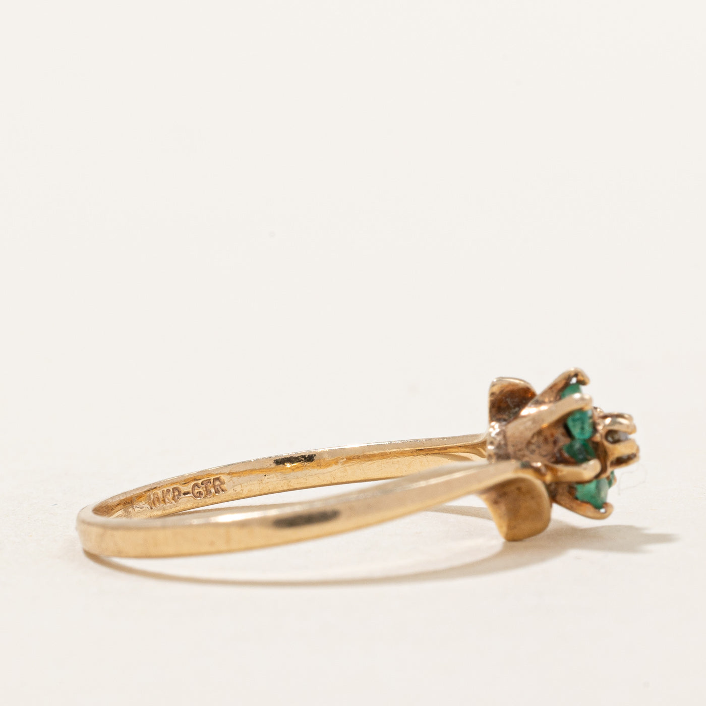 Emerald and Diamond Ring - 0.10ctw Gemstone, 0.02ct Diamond, Size 6.75 - Elegant Jewelry for Women, Perfect for Engagement, Anniversary & Special Occasions