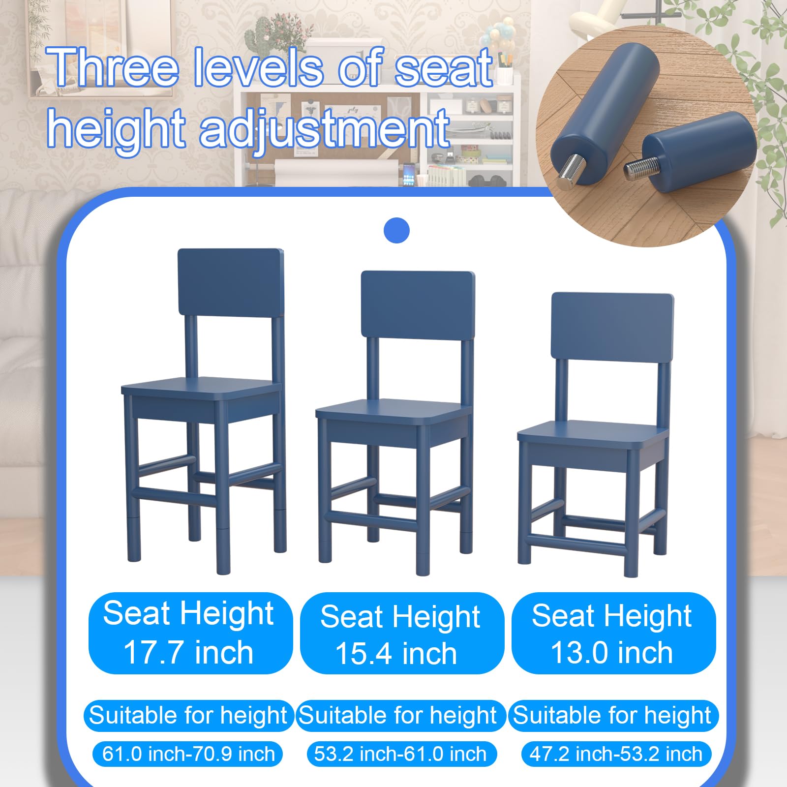Adjustable Kids Desk & Chair Set for 5-18 Years - Study & Art Table with Storage for Home Learning
