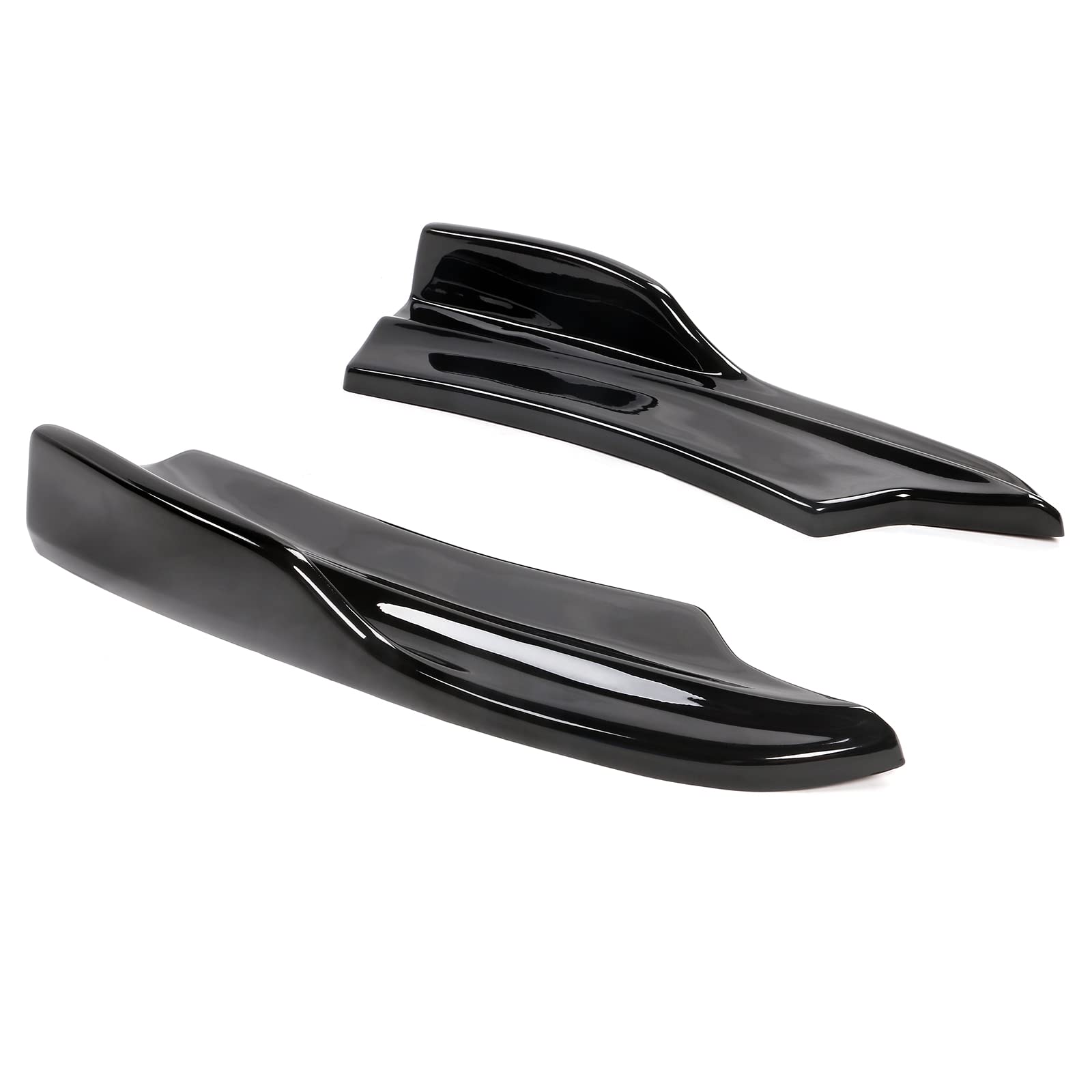 FREEMOTOR802 Rear Diffuser for 2020-2023 Dodge Charger Widebody - Gloss Black PP Bumper Lip with 4 Fins & Side Apron Spats | IKON Style Upgrade | Enhances Aerodynamics & Sporty Look for Street Racing & Car Shows