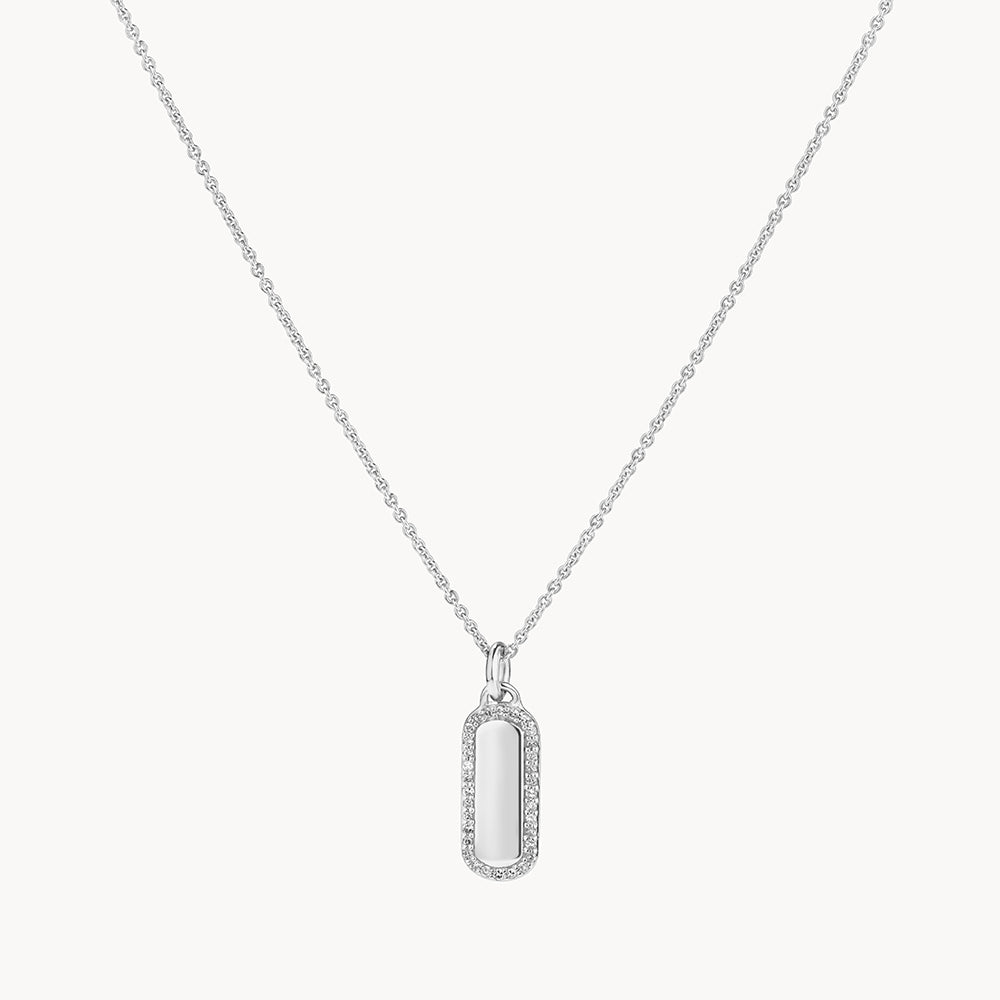 Elegant Diamond Bar Necklace in Sterling Silver - Perfect for Weddings, Anniversaries & Special Occasions