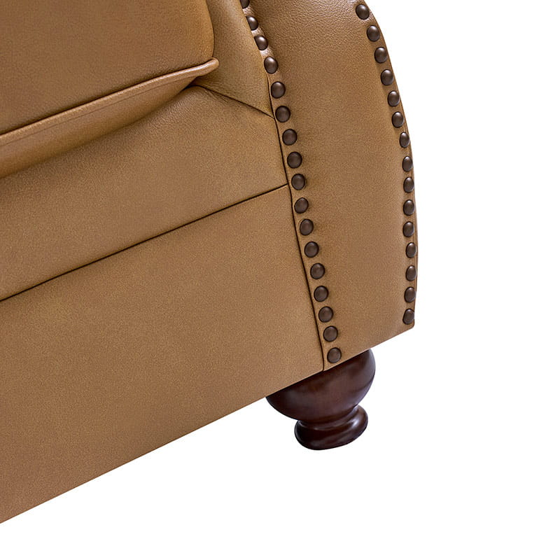 Premium Iliana Genuine Leather Sofa with Elegant Rolled Arms - Luxurious Living Room Furniture for Home & Office Decor