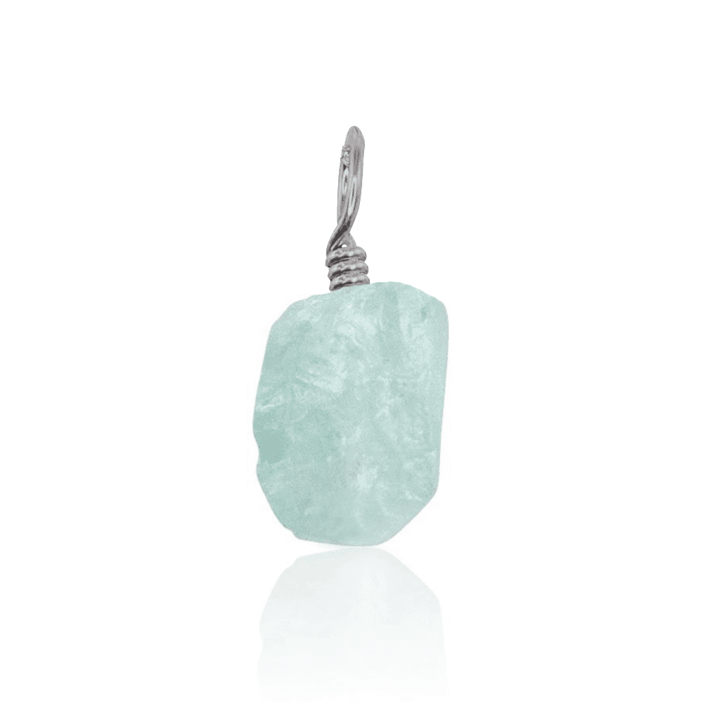 Natural Raw Blue Aquamarine Crystal Pendant Necklace - Healing Stone Jewelry for Women, Spiritual Gift, Meditation & Energy Balancing Accessory