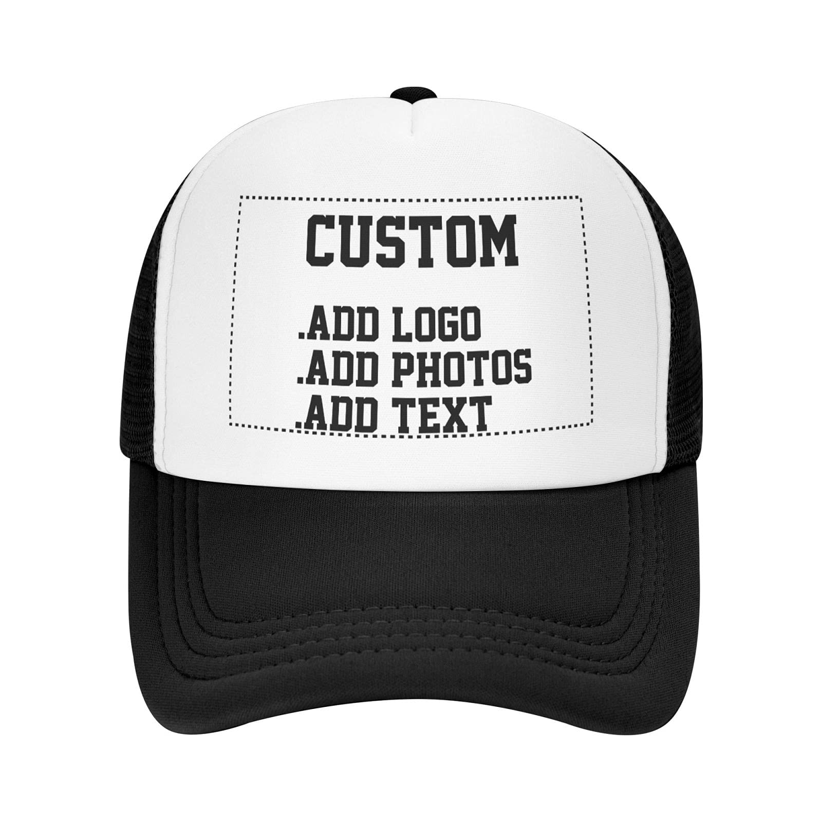 Custom Personalized Mesh Trucker Hat for Men & Women - Adjustable Snapback Baseball Cap - Dad Hat for Outdoor, Sports & Casual Wear
