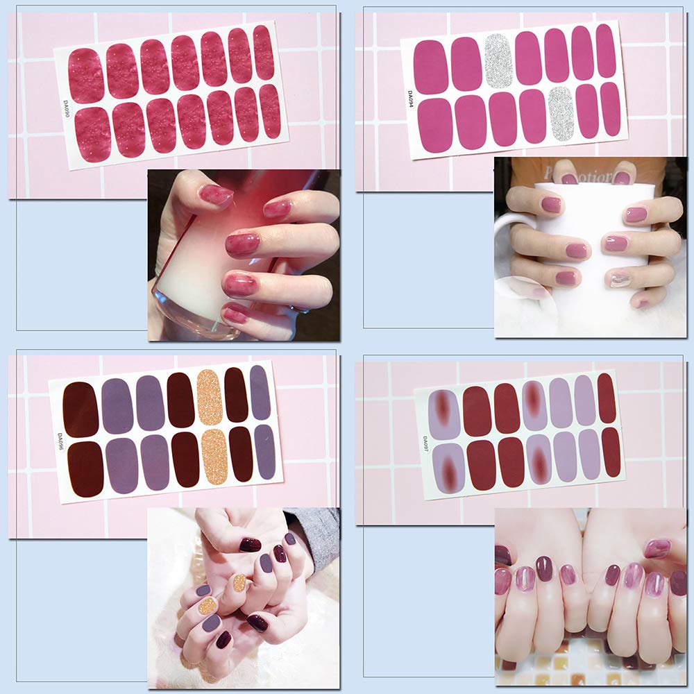 SILPECWEE 14 Sheets Solid Color Nail Polish Strips - Self-Adhesive Nail Stickers, Full Nail Wraps with 1 Nail File - Long Lasting DIY Manicure for Women | Perfect for Parties, Weddings & Everyday Wear