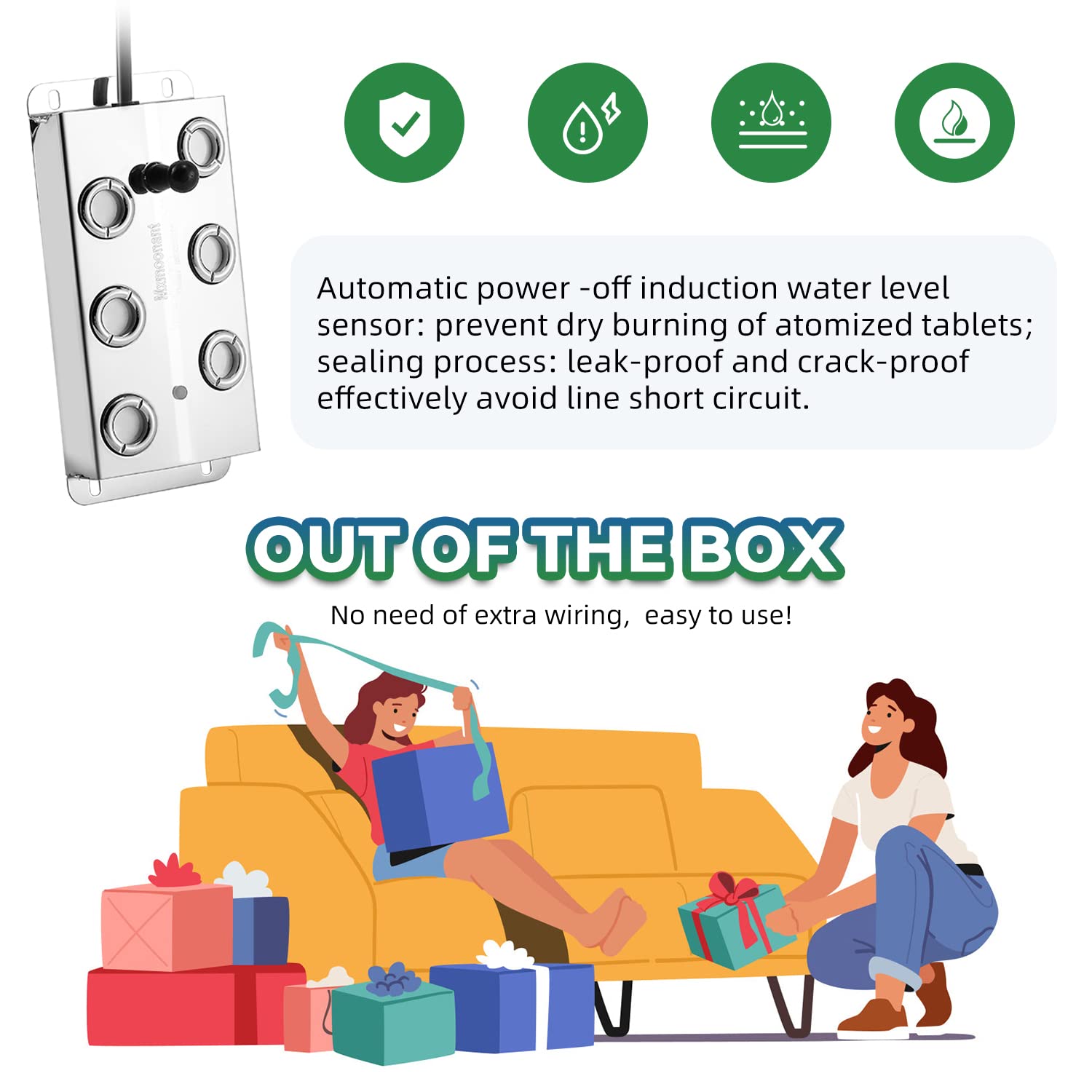 6 Head Ultrasonic Mist Maker with Floating Buoy - Fog Machine for Ponds, Aquariums & Rock Gardens | Creates Mystical Atmosphere for Water Features, Indoor Decor & Landscape Design