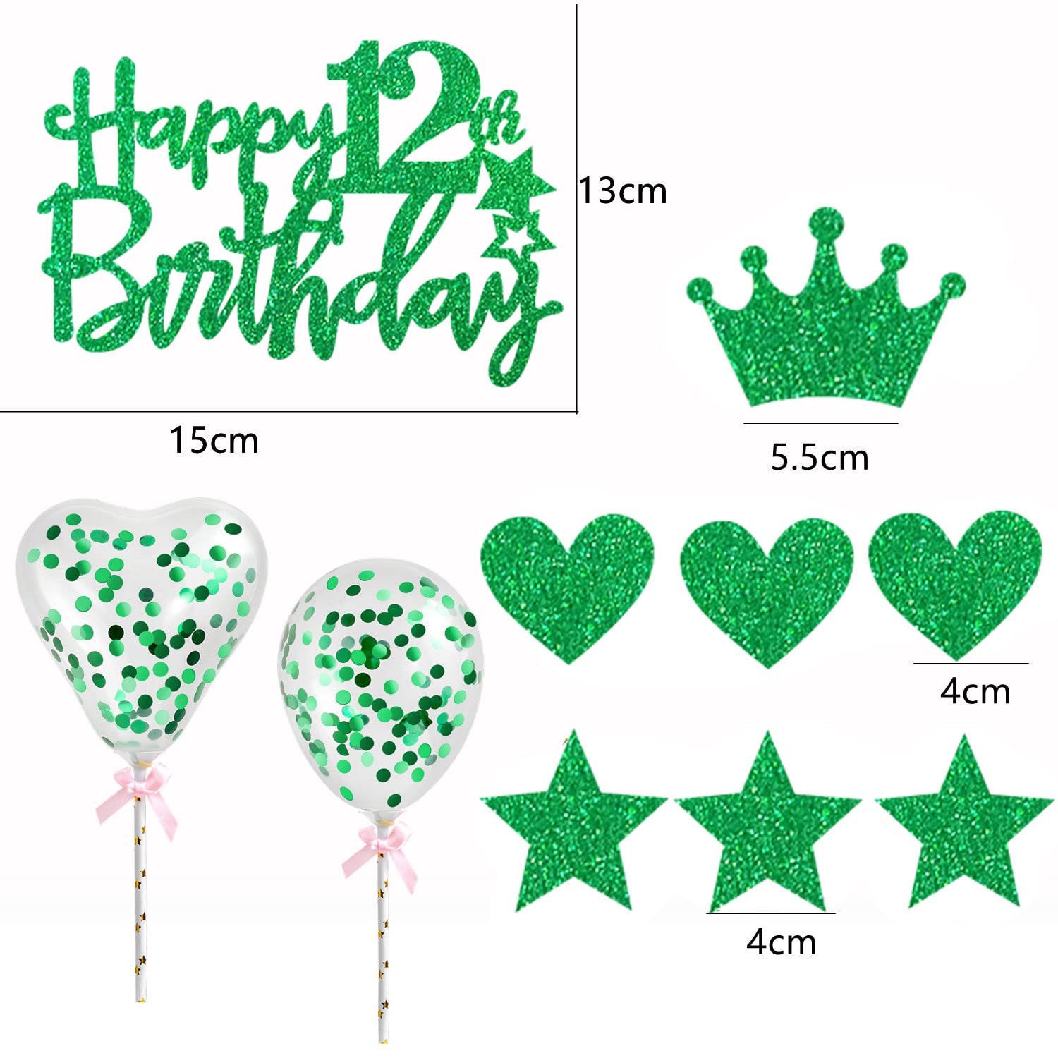 12th Birthday Cake Topper for Boys - Glitter 12 Number Cake Decorations - Happy Birthday Party Supplies - Perfect for 12 Year Old Boy's Birthday Cake, Cupcakes & Dessert Table Decor