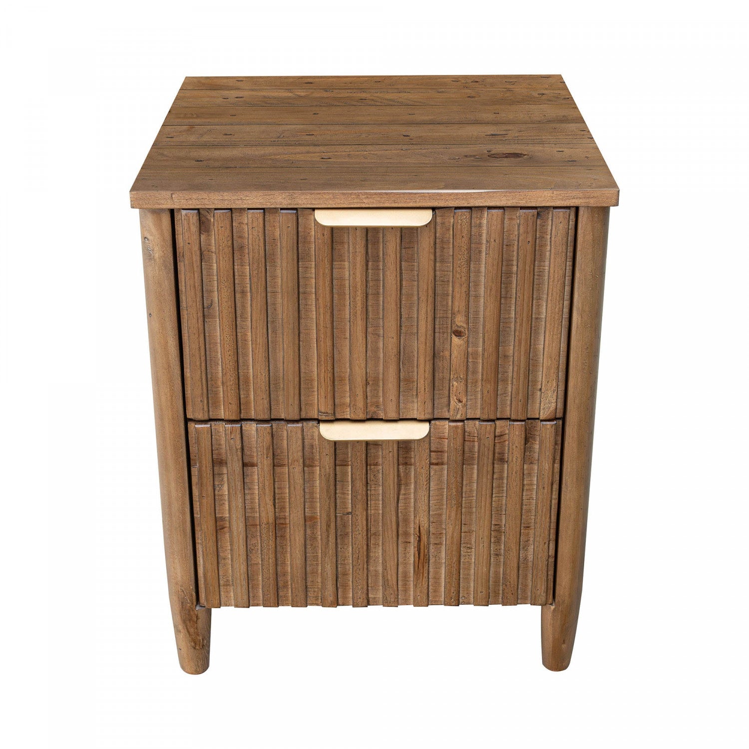 Branswell 2 Drawer Nightstand - Solid Wood Bedside Table with Storage, Brown Finish | Perfect for Bedroom, Guest Room, or Small Space Organization