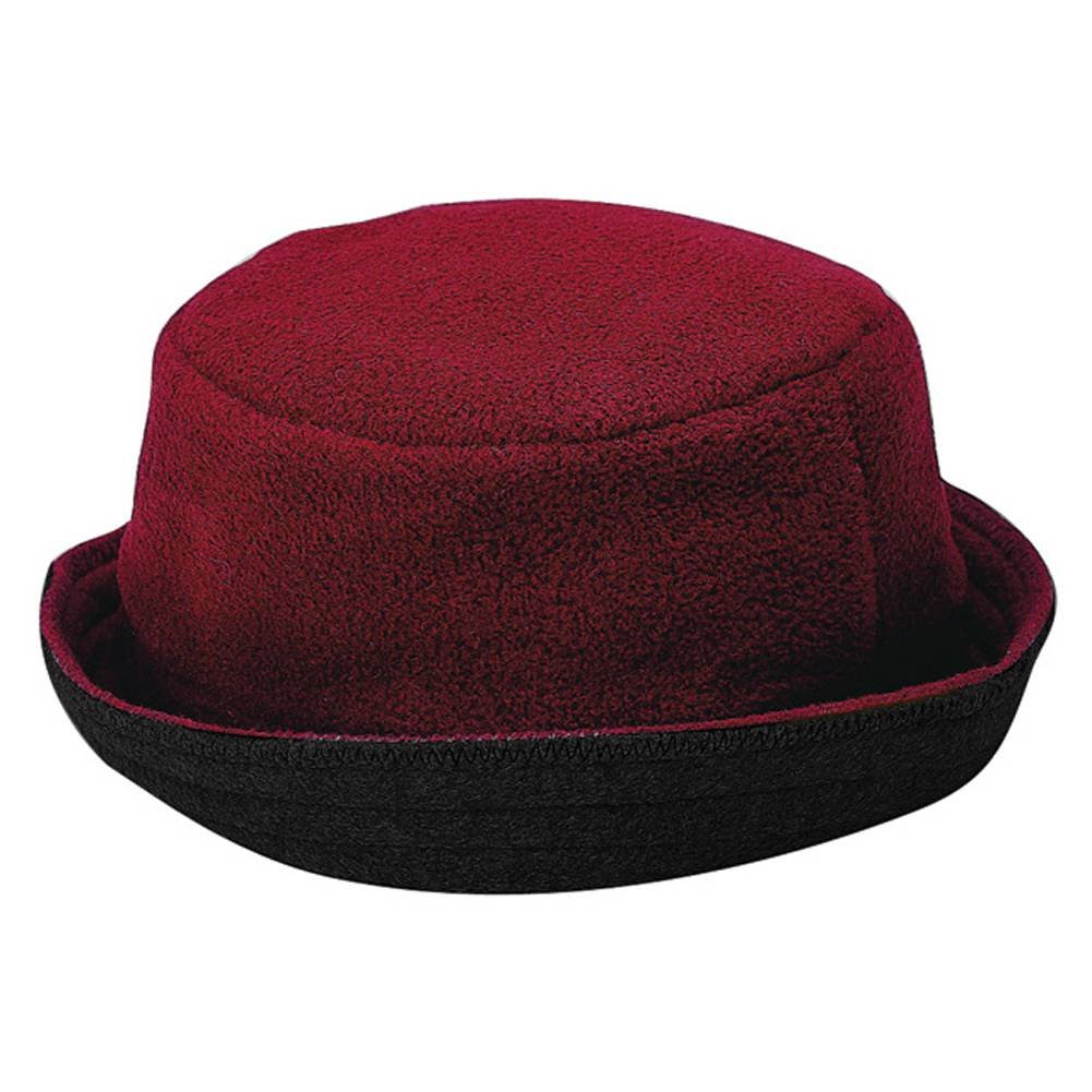 Reversible Fleece Hat - Red & Black, Medium Size | Warm Winter Beanie for Men & Women | Perfect for Skiing, Hiking & Outdoor Activities