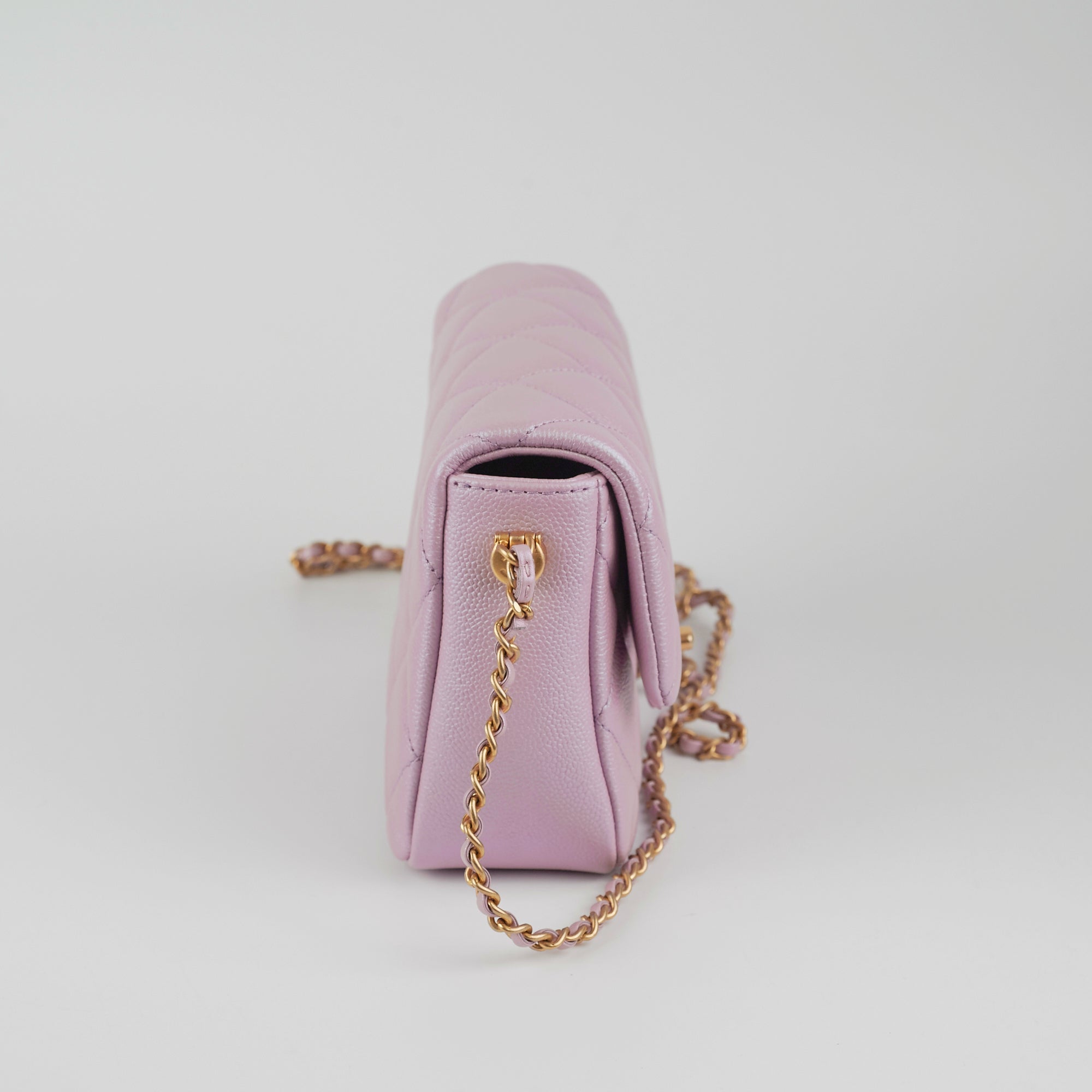 Chanel Caviar Leather My Perfect Square Mini Bag Iridescent Pink with Microchip - Perfect for Evening Parties, Date Nights & Luxury Fashion Accessories