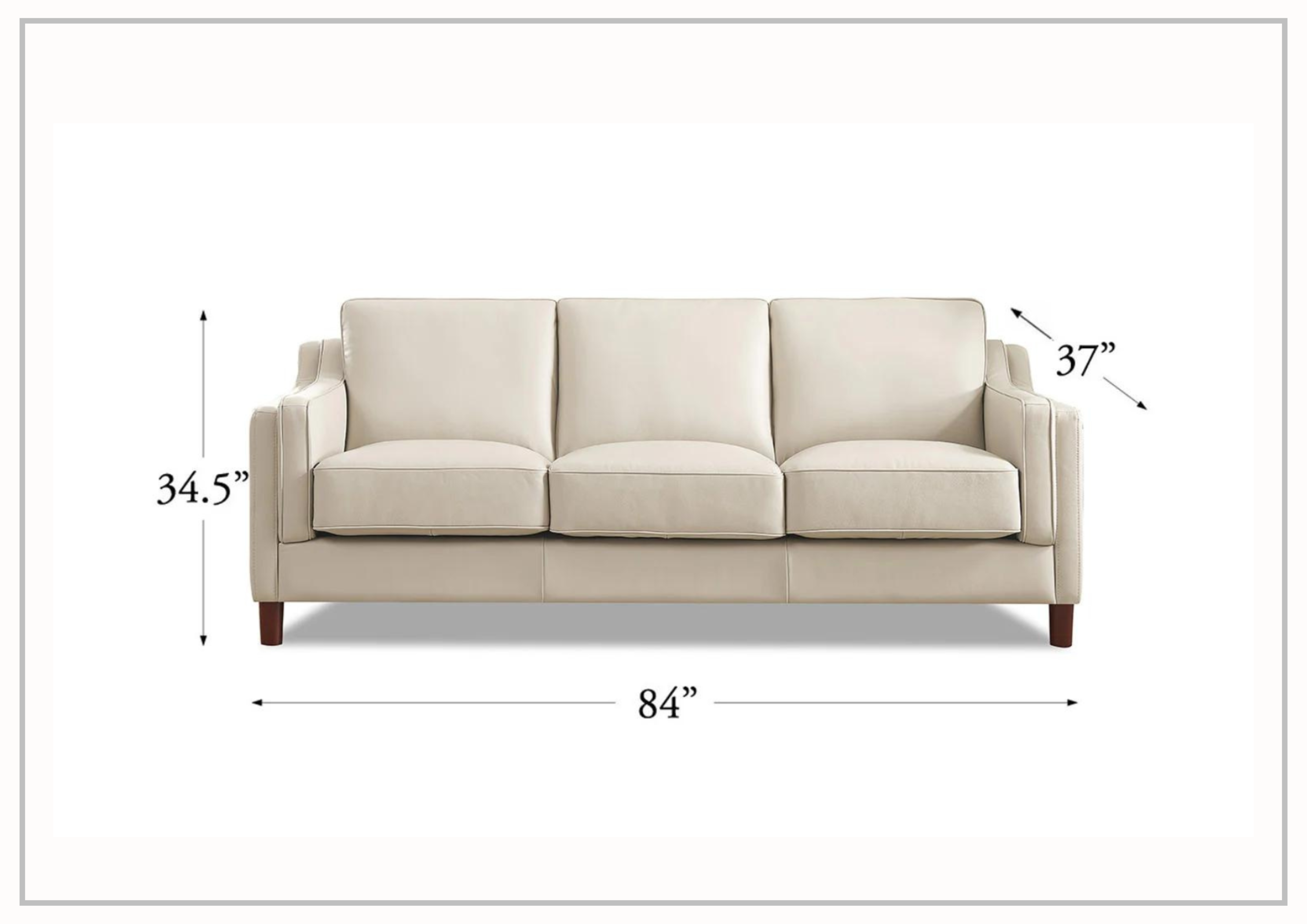 Hydeline Bella 3-Seater Leather Sofa with Track Arms - Modern Living Room Furniture for Home & Office Comfort | Perfect for Lounging, Entertaining & Small Spaces