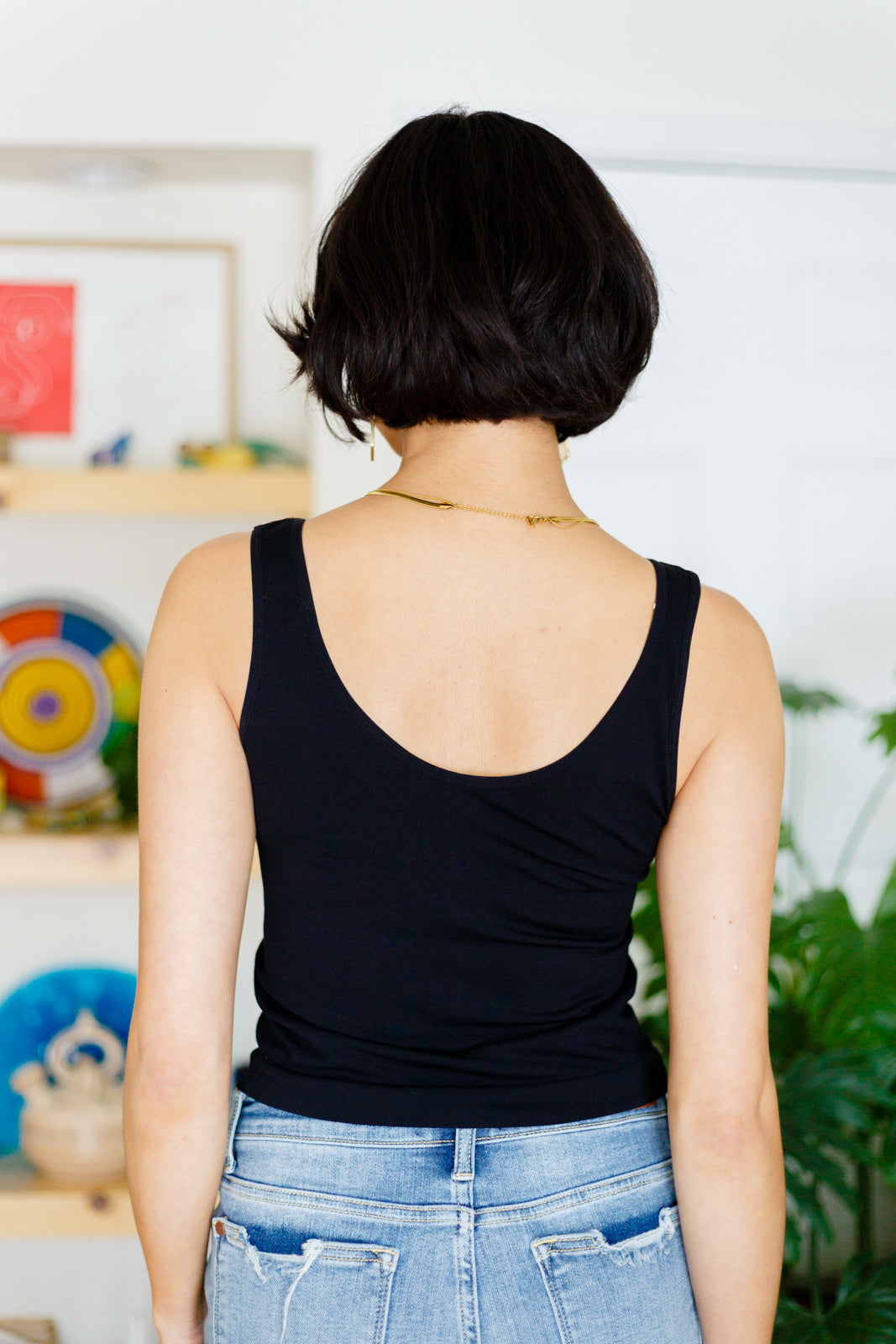 Carefree Seamless Reversible Tank Top for Women - Soft Stretch Black Camisole | Perfect for Yoga, Layering & Everyday Wear