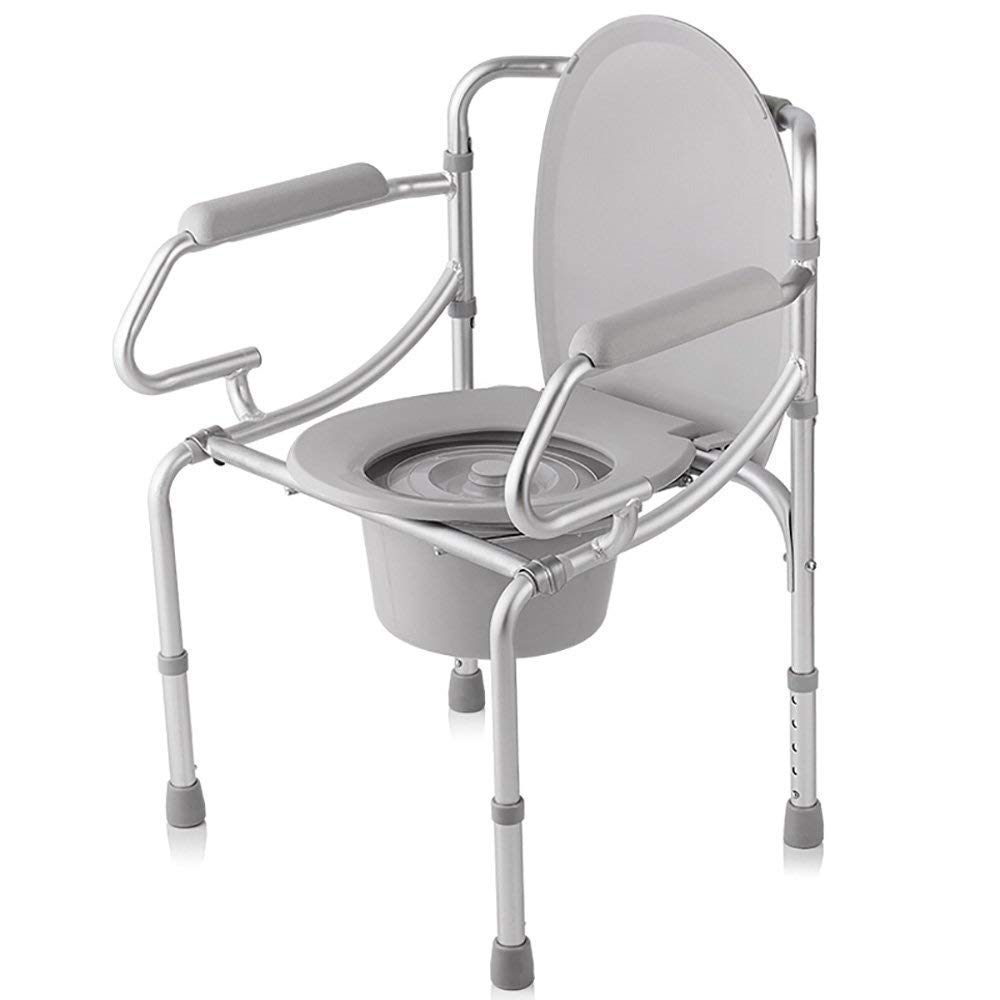 Adjustable Height Aluminum Alloy Walker with Bedside Toilet Seat - Multifunctional Mobility Aid for Seniors & Pregnant Women - Ideal for Bathroom Safety and Post-Surgery Recovery