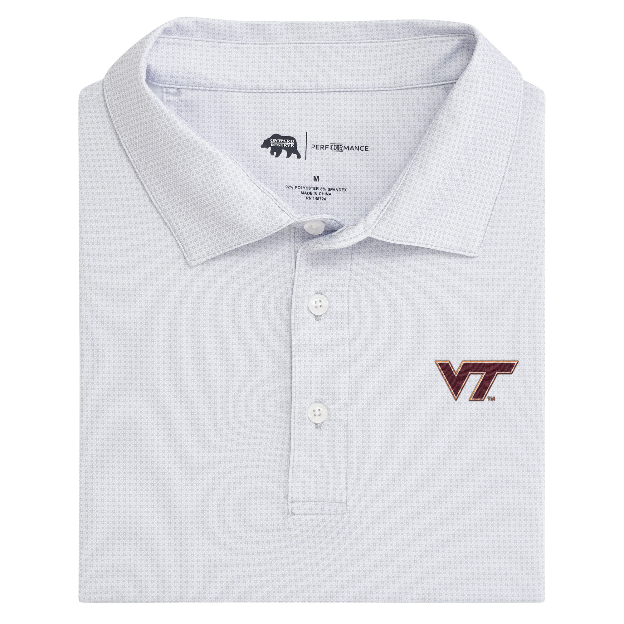 Virginia Tech Hokies Printed Performance Polo Shirt - Moisture Wicking, Breathable & Quick-Dry for Golf, Tennis & Outdoor Activities