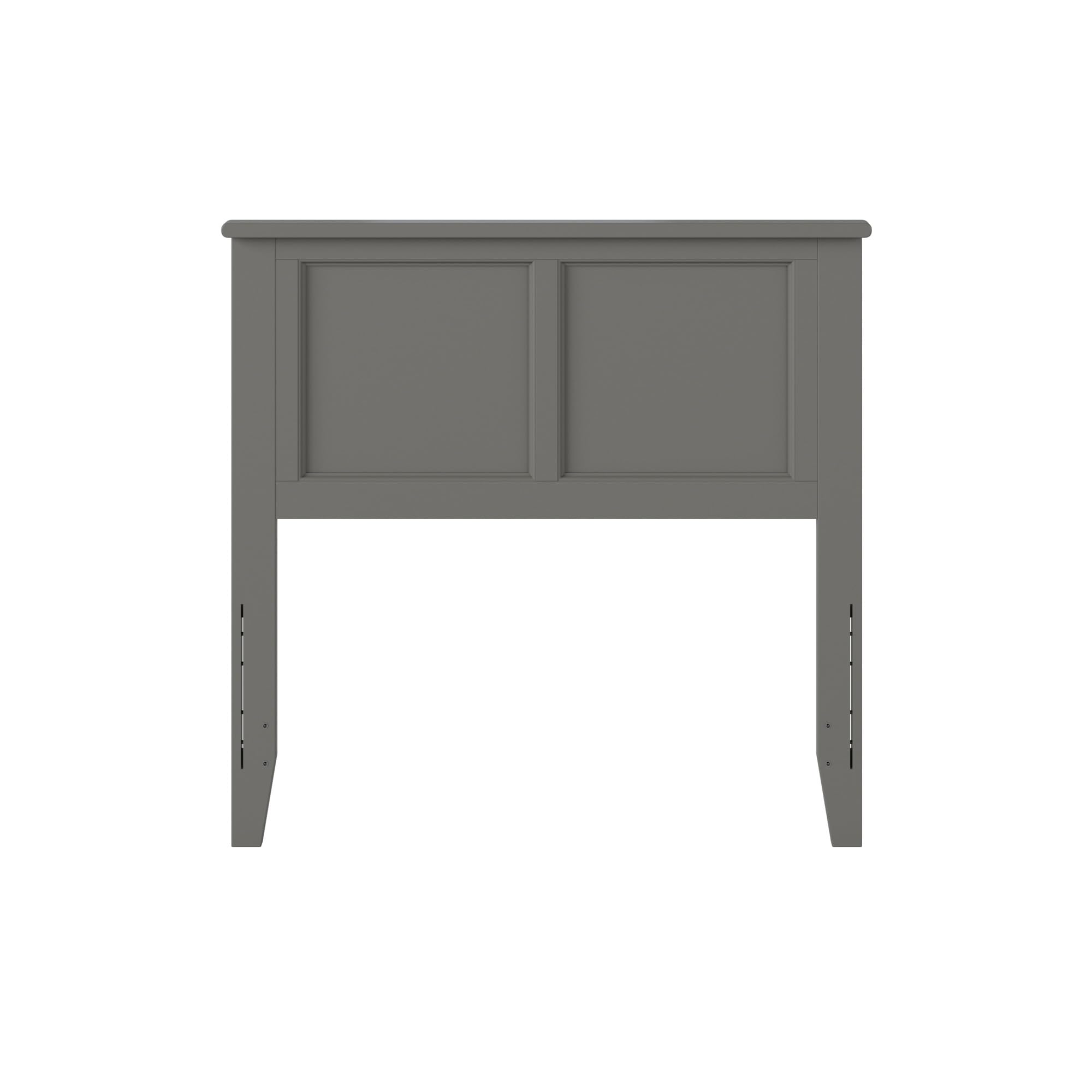 AFI Madison Twin Solid Wood Panel Headboard with USB Charging Ports - Grey Wooden Bed Frame Headboard for Bedroom, Guest Room & Dorm Decor