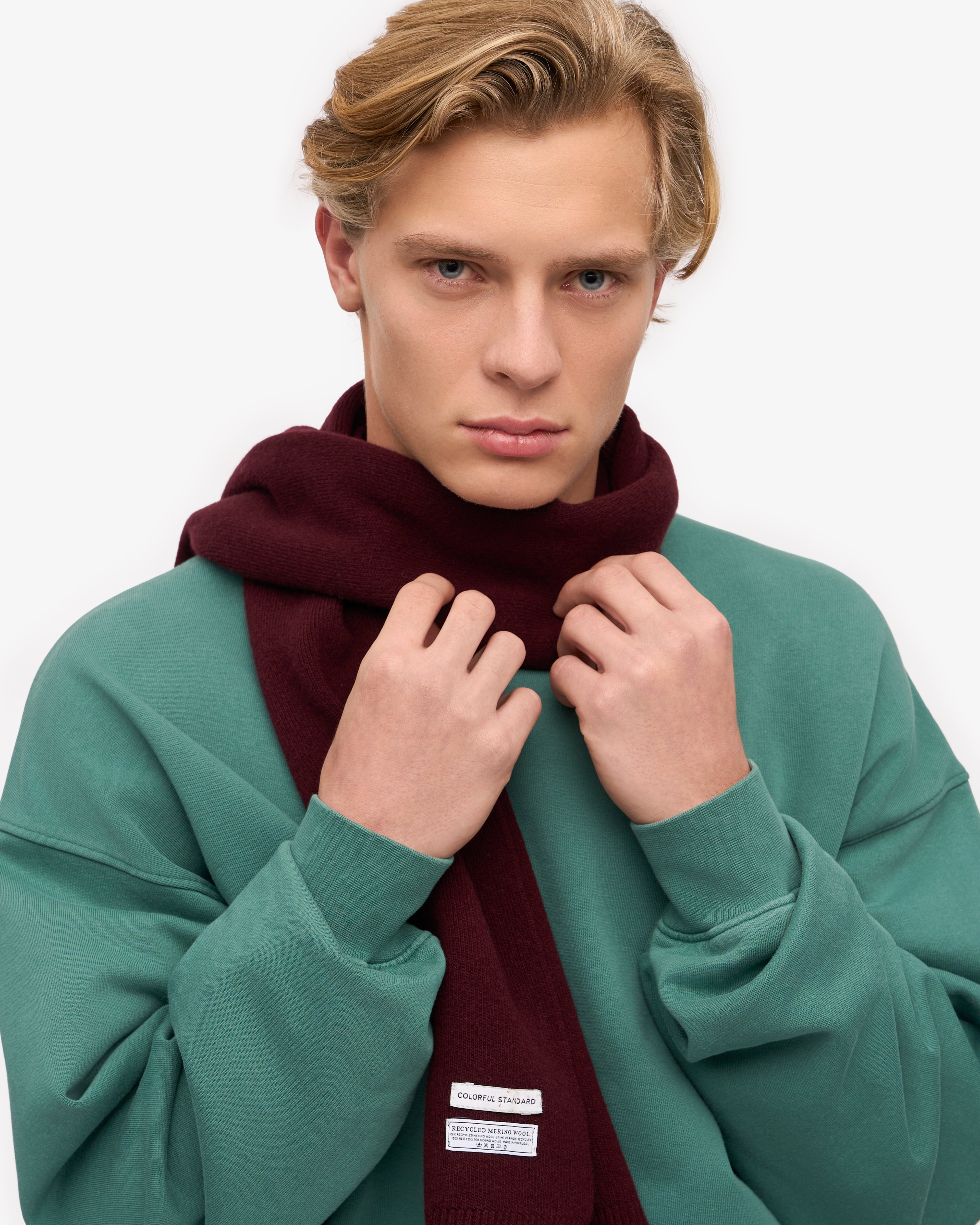 Premium Merino Wool Scarf for Women & Men - Soft Warm Winter Accessory in Oxblood Red - Perfect for Cold Weather, Outdoor Activities & Fashion Styling