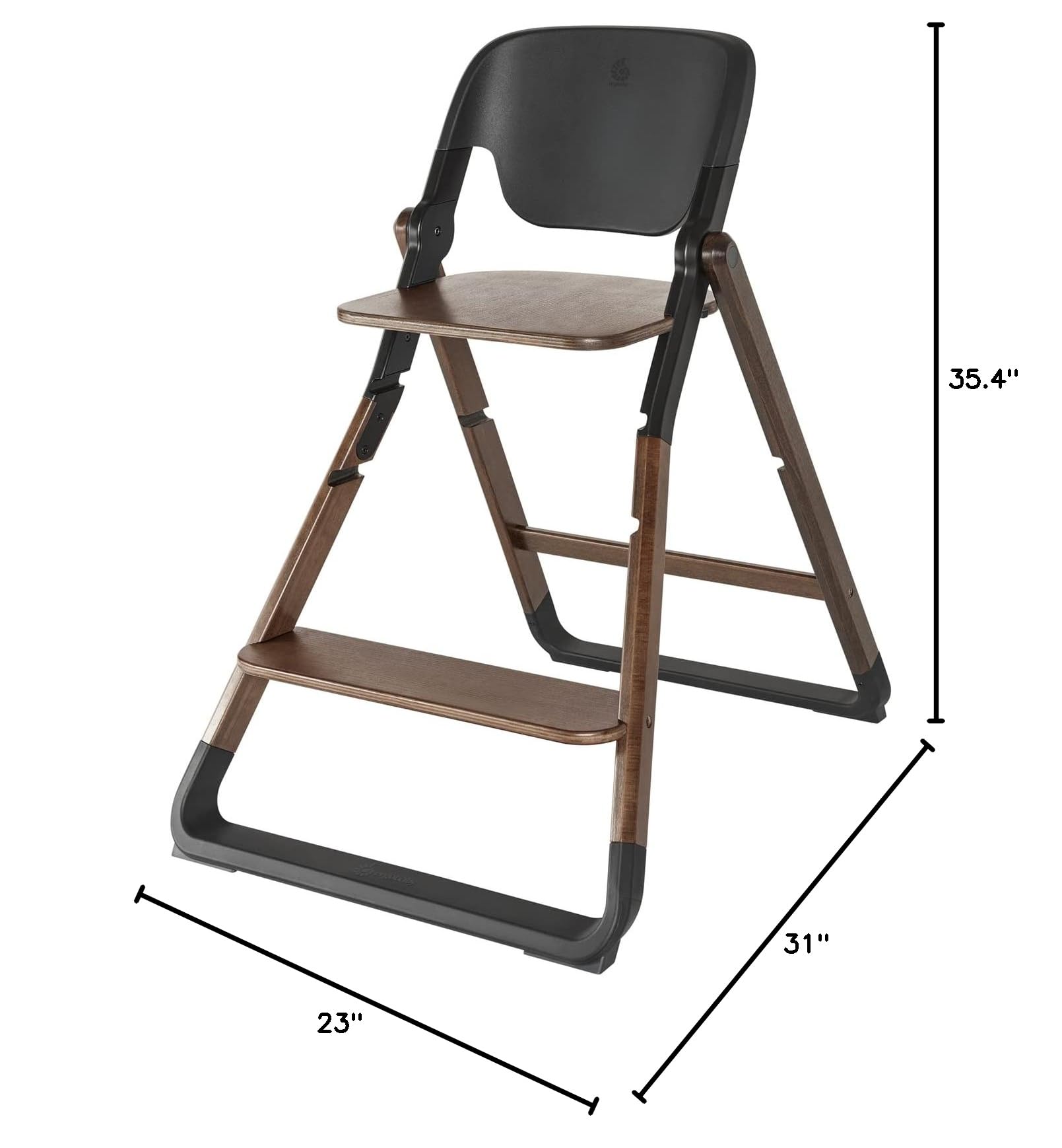 Ergobaby Evolve Portable High Chair for Babies - Adjustable, Lightweight & Travel-Friendly - Perfect for Dining, Travel & Outdoor Use - Dark Wood Finish