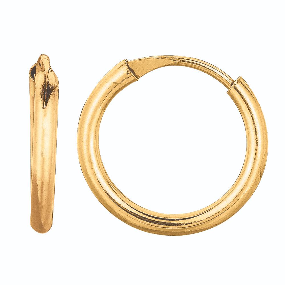 14K Gold 1x10mm Endless Hoop Earrings for Women - Classic Minimalist Huggie Hoops - Perfect for Everyday Wear, Work & Special Occasions