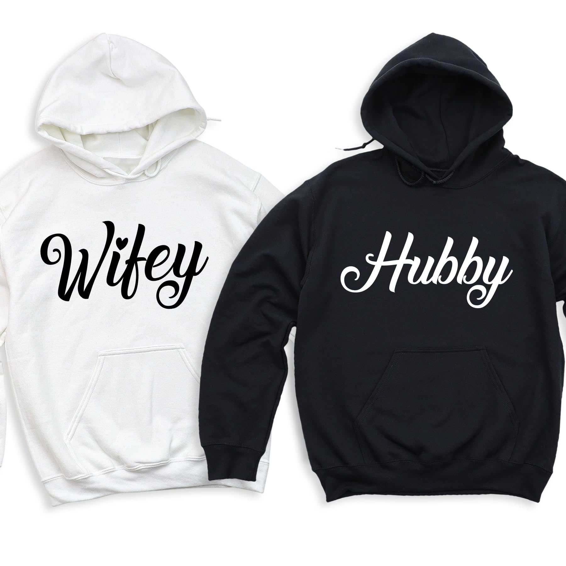 Customizable Matching Couples Graphic Tees - Wifey & Hubby Shirts, Pack of 1 | Perfect for Newlyweds, Anniversaries & Romantic Getaways - Husband and Wife Matching Outfits for Date Nights & Couple Photos