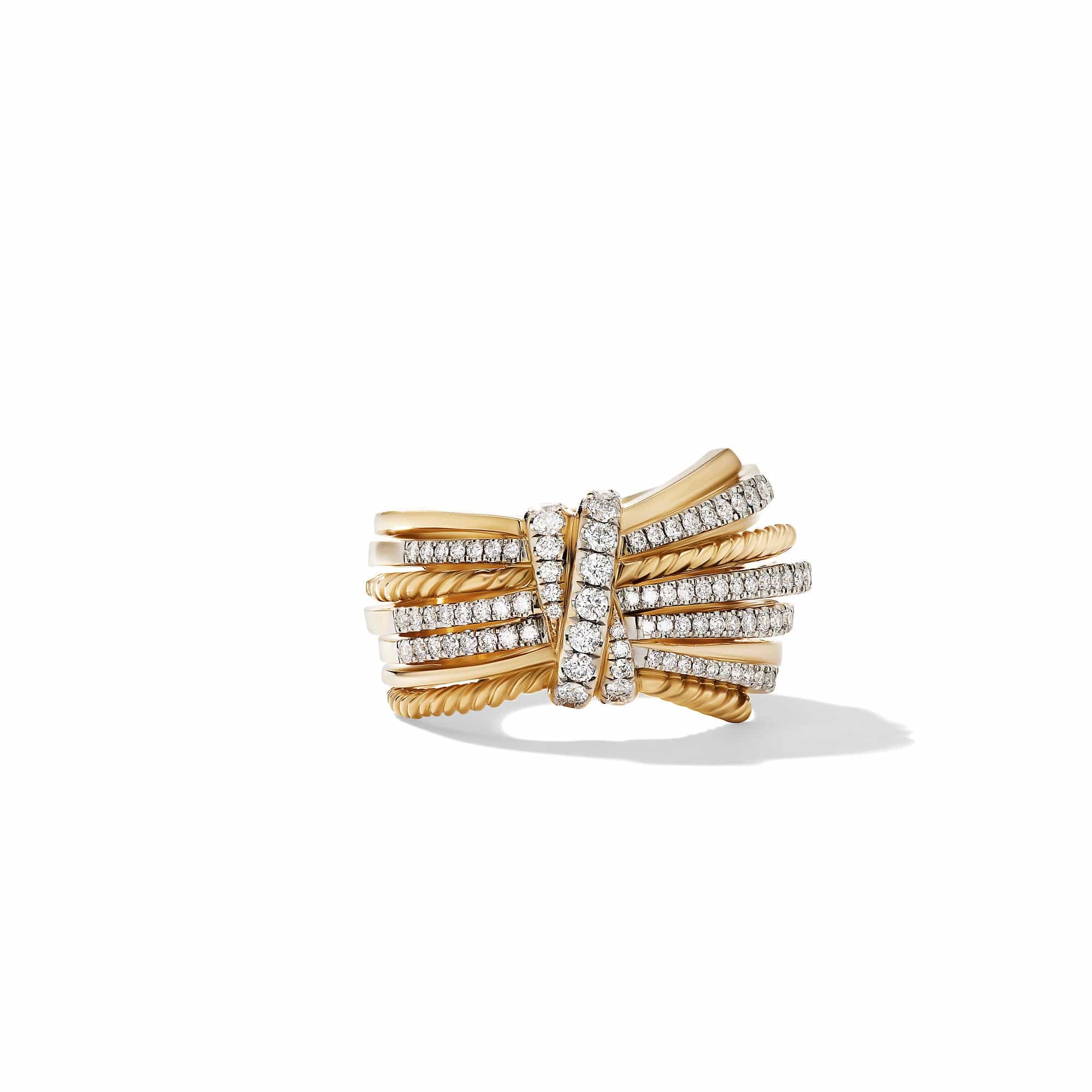 18K Yellow Gold Angelika Ring with Pave Diamonds - Elegant Diamond Jewelry for Women, Perfect for Weddings, Anniversaries & Special Occasions