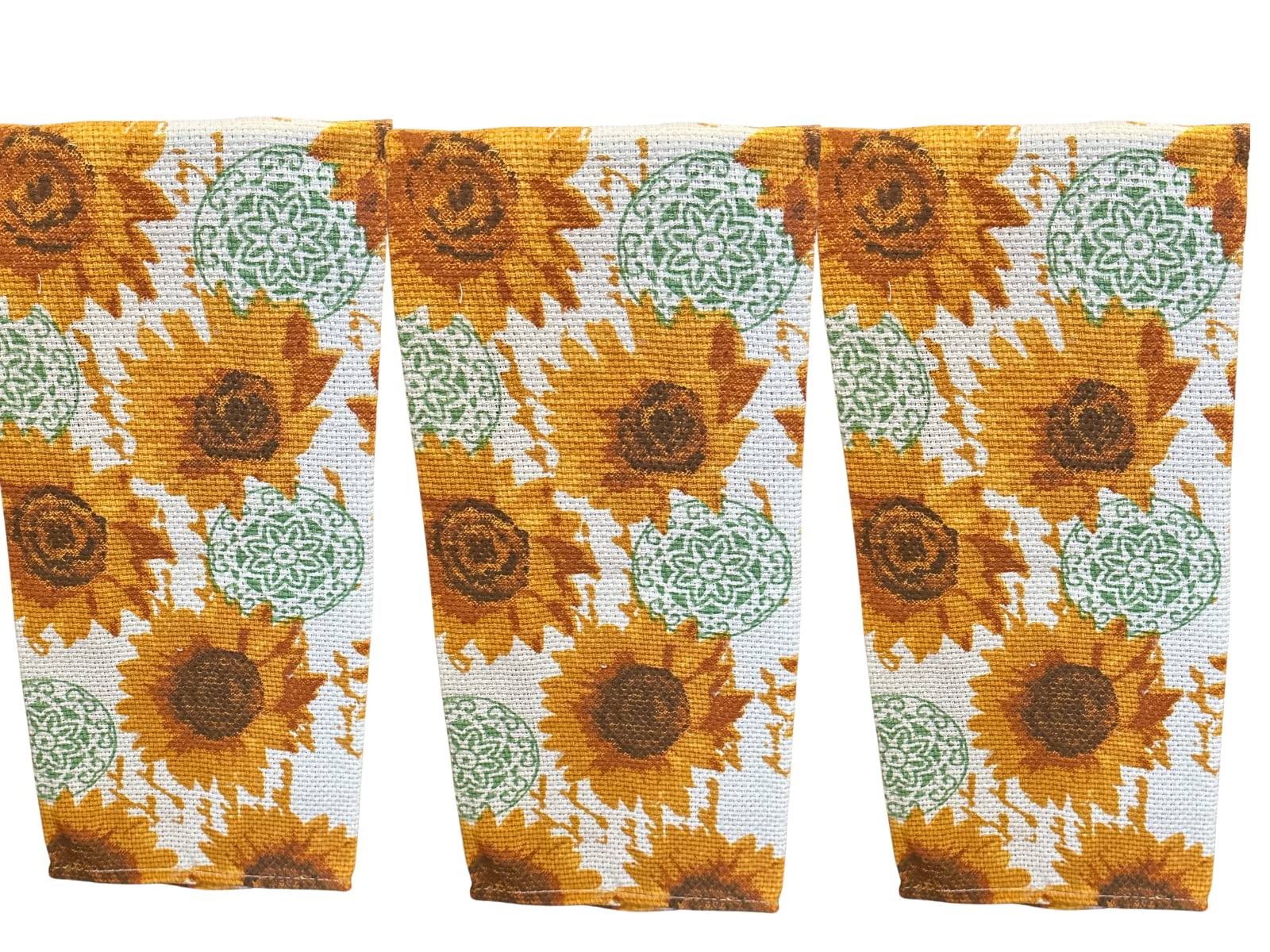 Sunflower Kitchen Decor Set - 4-Piece Sunflower Placemats, Kitchen Towels, Oven Mitt & Pot Holder - Farmhouse Home Decor for Dining Room & Kitchen - Perfect Housewarming Gift in Organza Bag