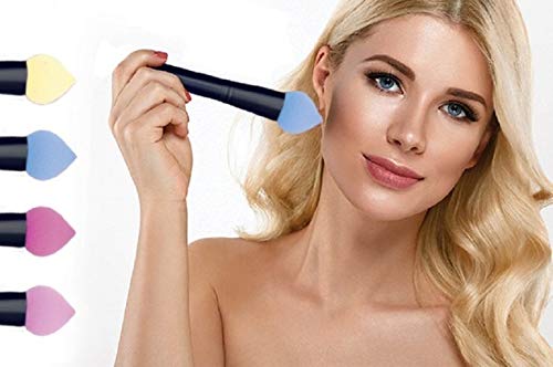 Just Peachy Foundation Concealer Beauty Blender Brush with Handle - 17cm Baby Pink Makeup Sponge for Flawless Blending & Airbrush Finish | Perfect for Liquid, Cream & Powder Cosmetics