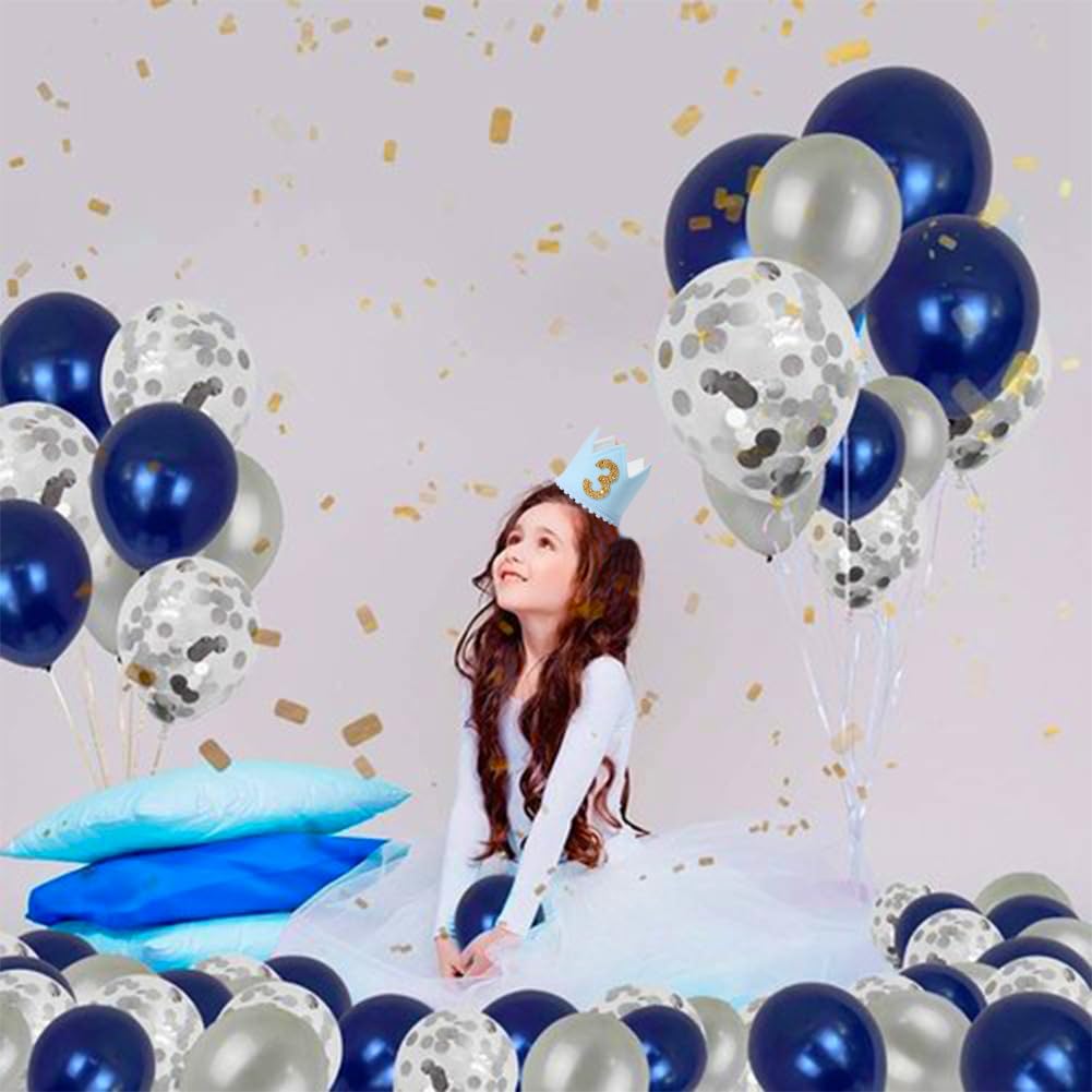 Baby Boys Birthday Crown - Blue Felt Birthday Hat for Kids | 1st Birthday Party, Photo Props, Baby Shower Decorations