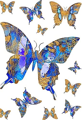 Blue/Golden Butterflies - 2 Sheets