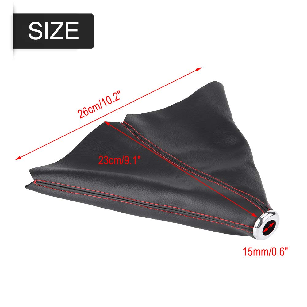 Universal Bright Black PU Leather Gear Shift Boot Cover - Dustproof Shifter Knob Protector for Cars, Trucks & SUVs | Perfect for Manual Transmission Vehicles & DIY Auto Interior Upgrades