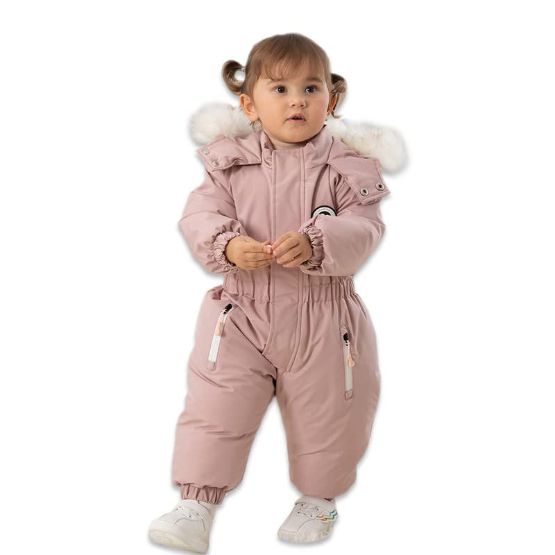 DEARBB Toddler Snowsuit - Hooded Winter Romper Jumpsuit for Baby Boys & Girls | Warm One-Piece Outfit for Cold Weather | Perfect for Snow Play, Outdoor Activities & Winter Adventures