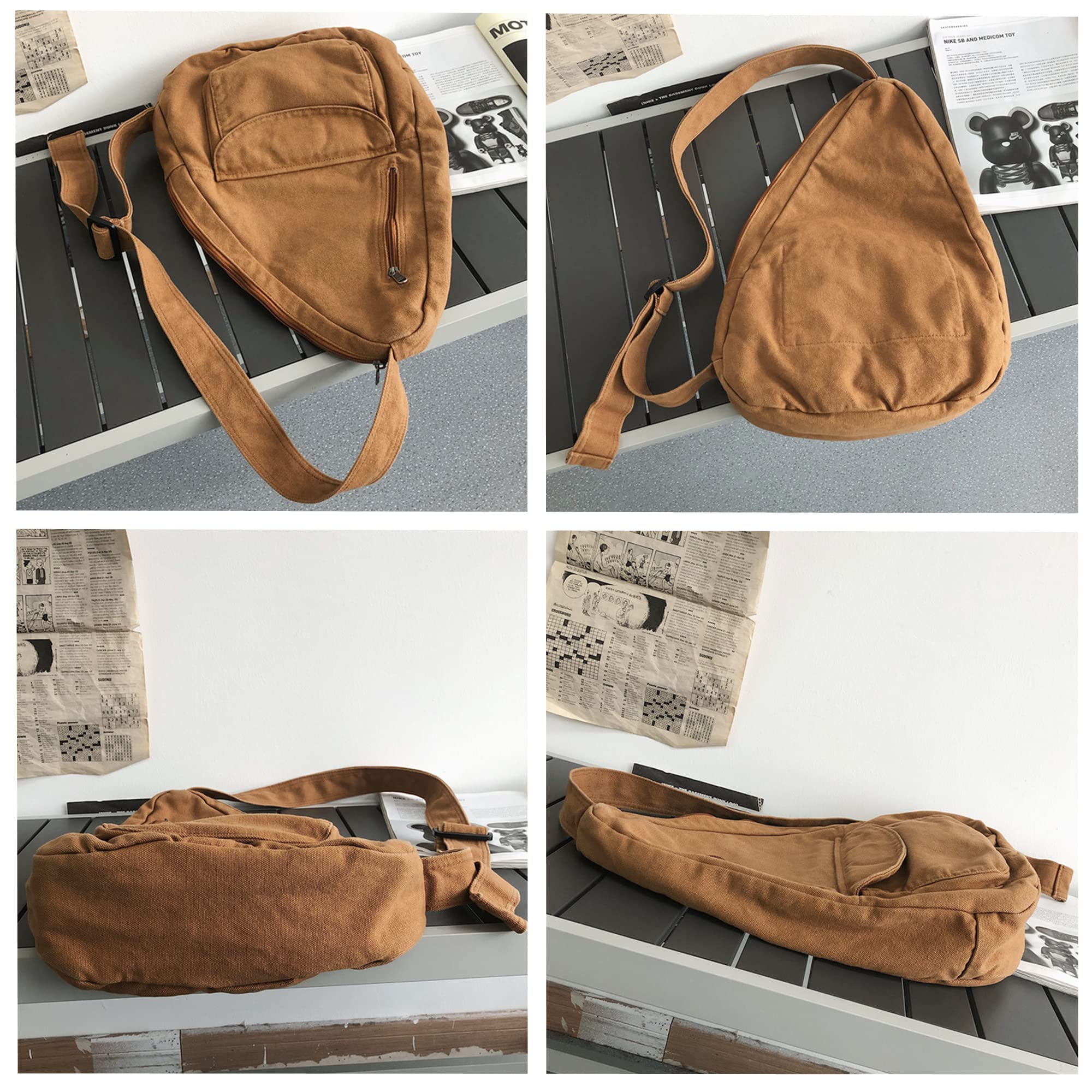Stylish Unisex Canvas Crossbody Bag - Durable Shoulder Bag for Men & Women - Perfect for University Campus, Travel & Outdoor Activities