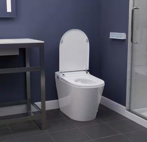Anzzi TL ST950WIFI WH Envo Echo Smart Bidet Toilet - 1.28 GPF Elongated Bowl with Voice & WiFi Control - Modern Touchless Flushing for Hygienic Bathroom Experience - Perfect for Smart Homes and Luxury Bathrooms