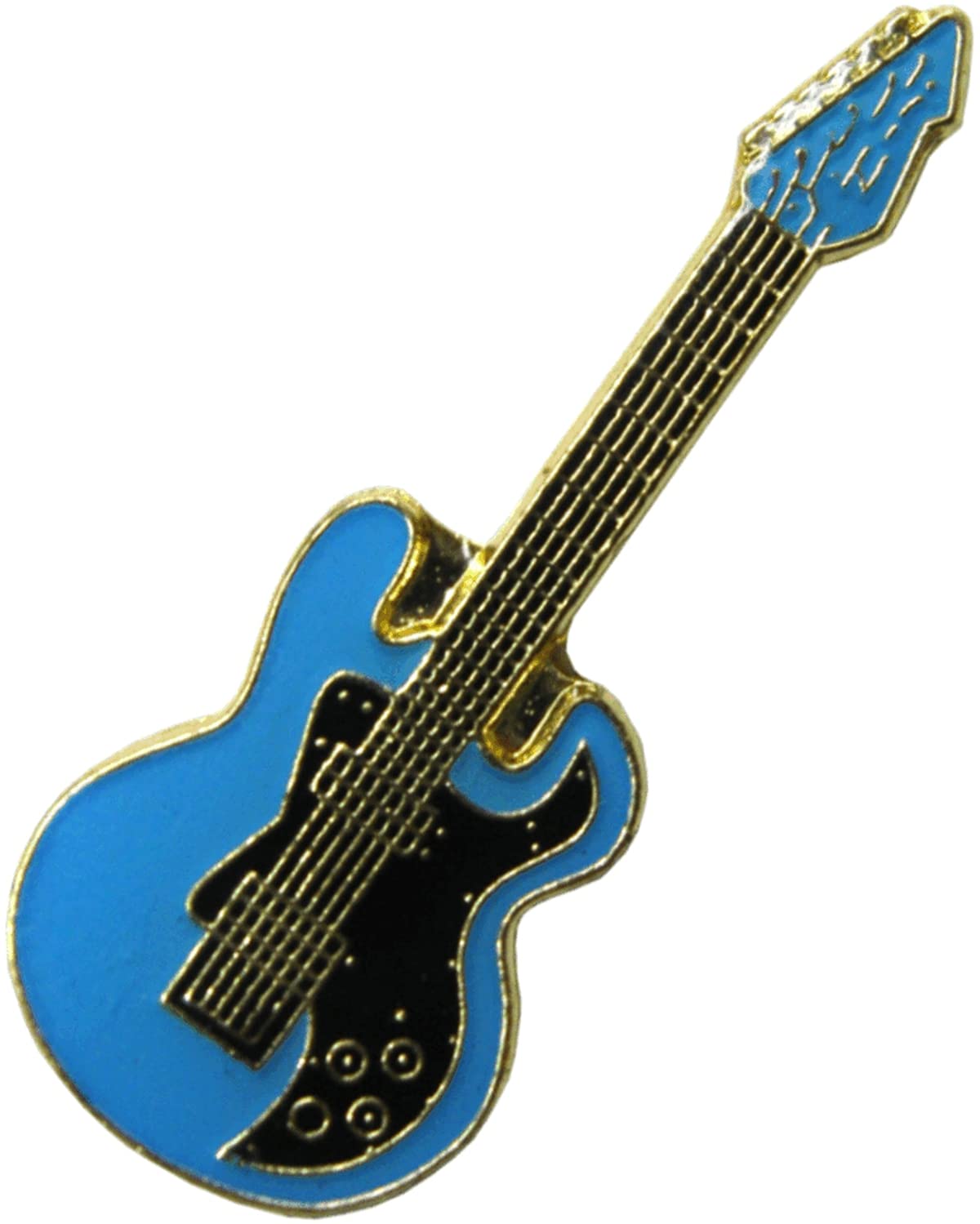 Blue Electric Guitar Enamel Pin - Stylish Music Accessory for Guitarists, Collectors & Music Lovers - Perfect for Jackets, Bags & Hat Decorations