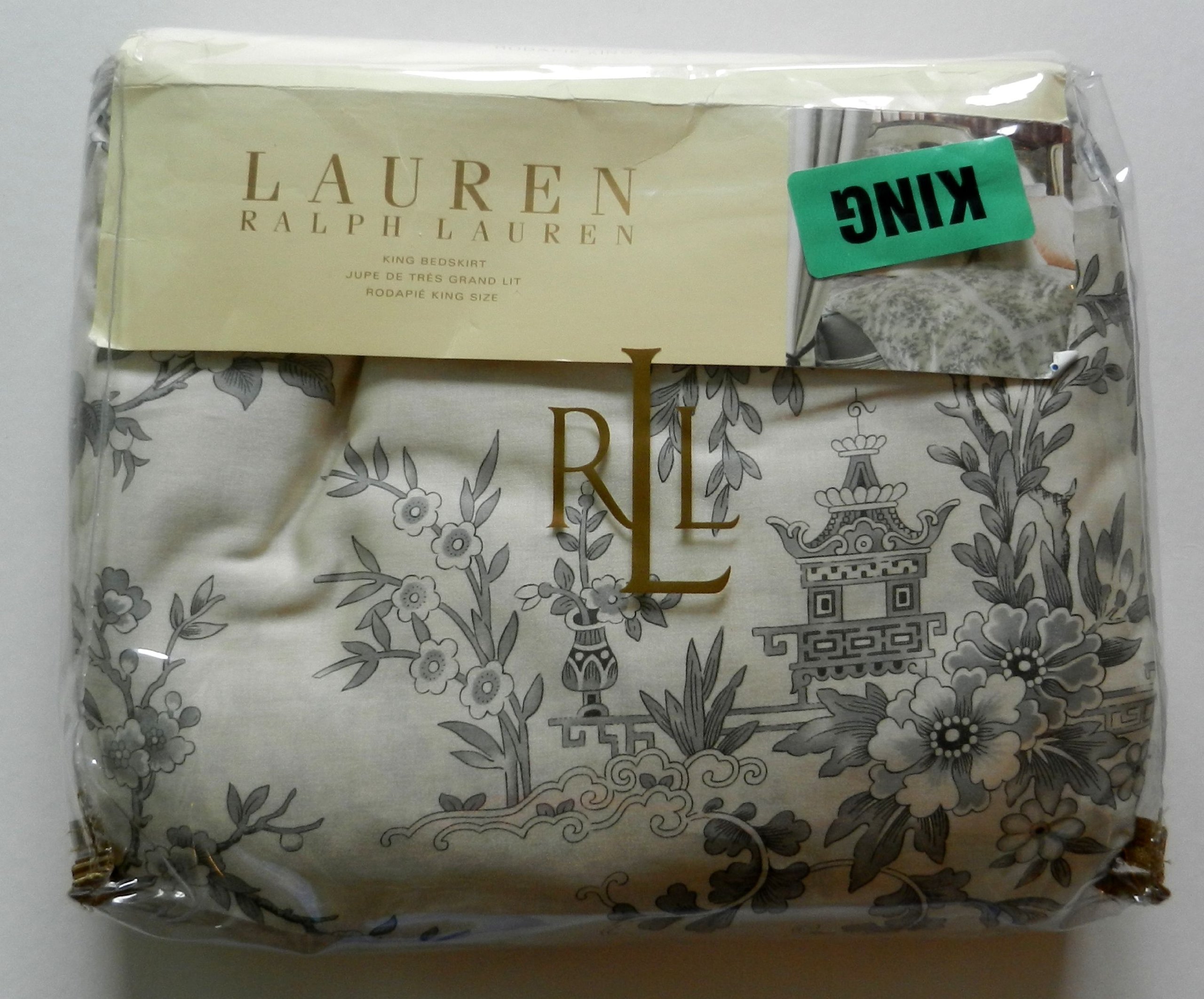 Lauren Ralph Lauren Authentic 100% Cotton King Size Bed Skirt - Saint Honore Collection (NWT) | Luxury Bedroom Decor for Elegant Home Styling