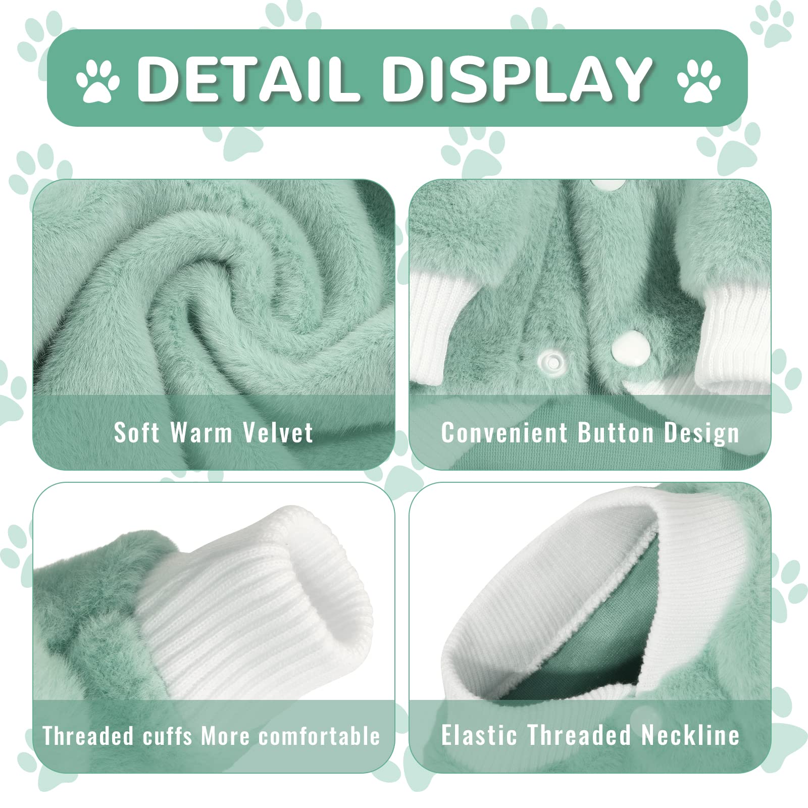 Demigreat Winter Warm Plush Small Dog Sweater Coat with Buttons - Soft Puppy Clothes for Cold Weather - Cozy Outfit for Small Dogs & Cats (Boys & Girls) - Perfect for Outdoor Walks, Indoor Lounging & Holiday Photos